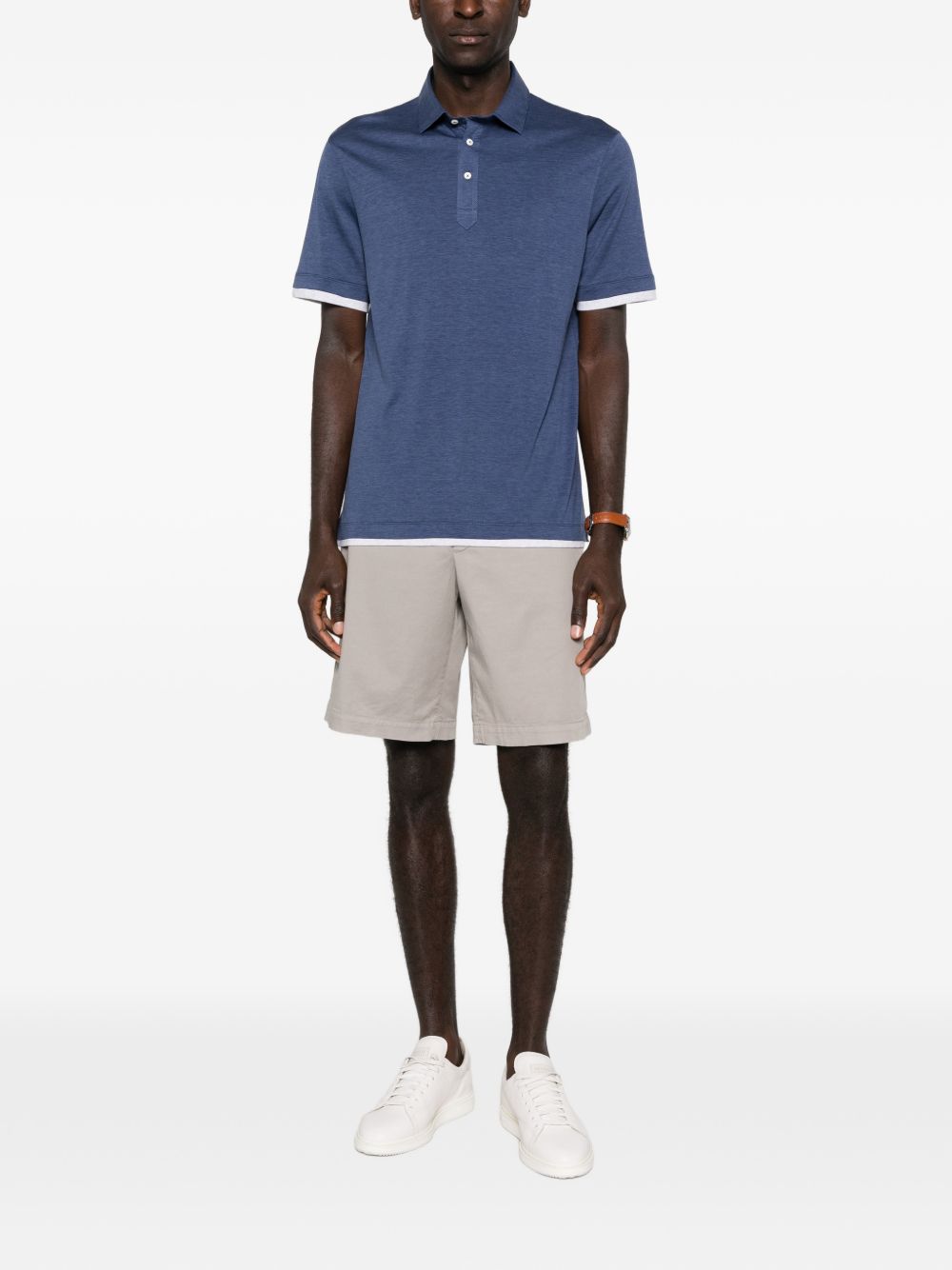 BRUNELLO CUCINELLI Silk and Cotton Polo Shirt for Men - SS26