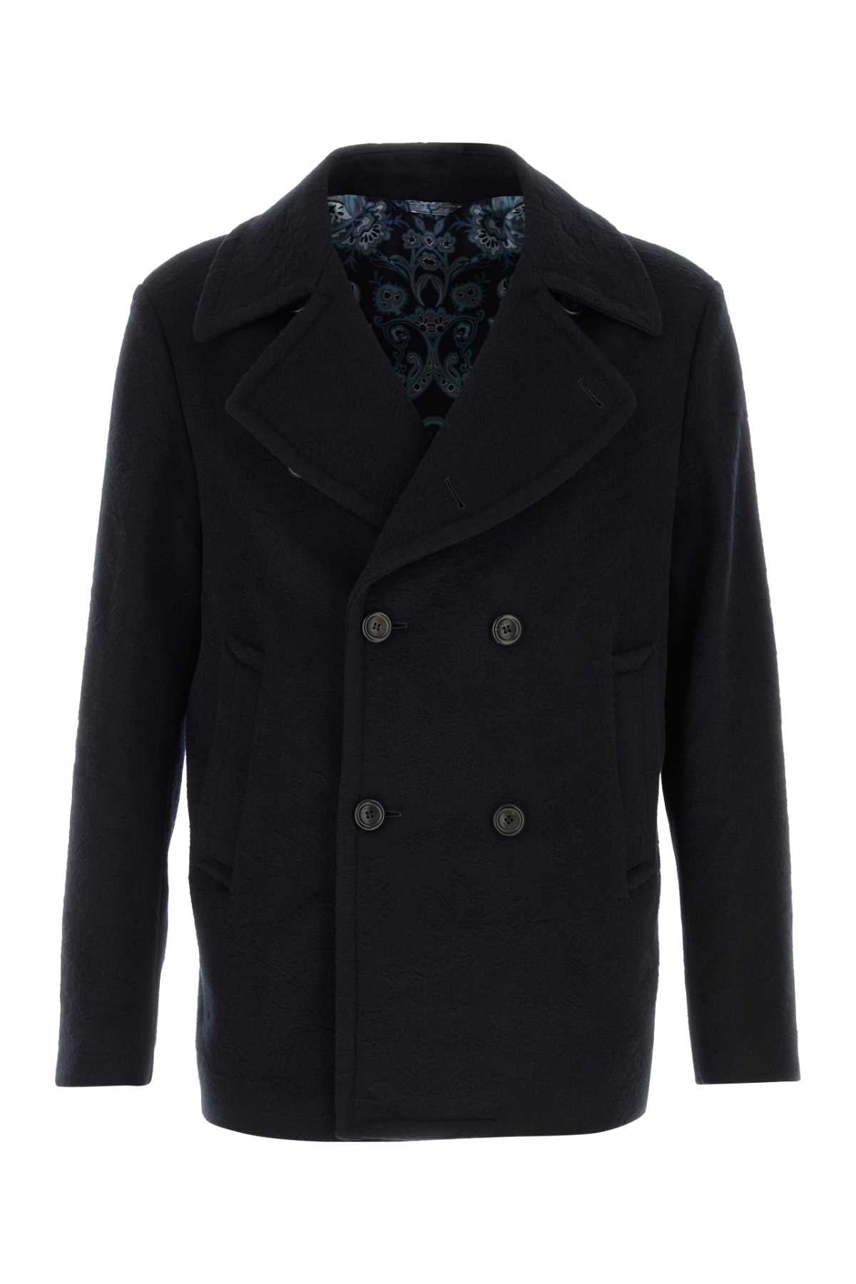 ETRO Midnight Blue Wool Jacket for Men - FW25 Collection