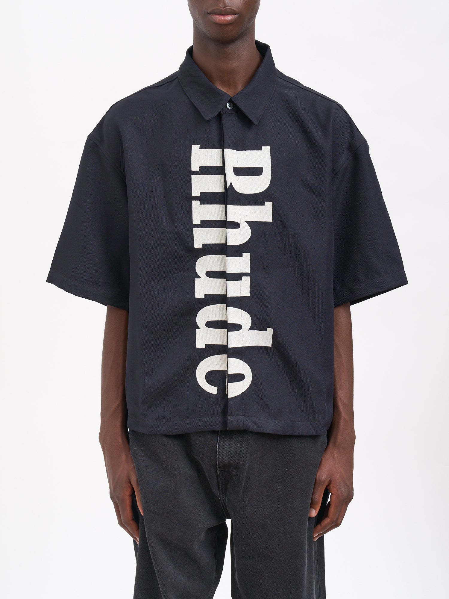 RHUDE Center Logo Short Sleeve Shirt - Size M