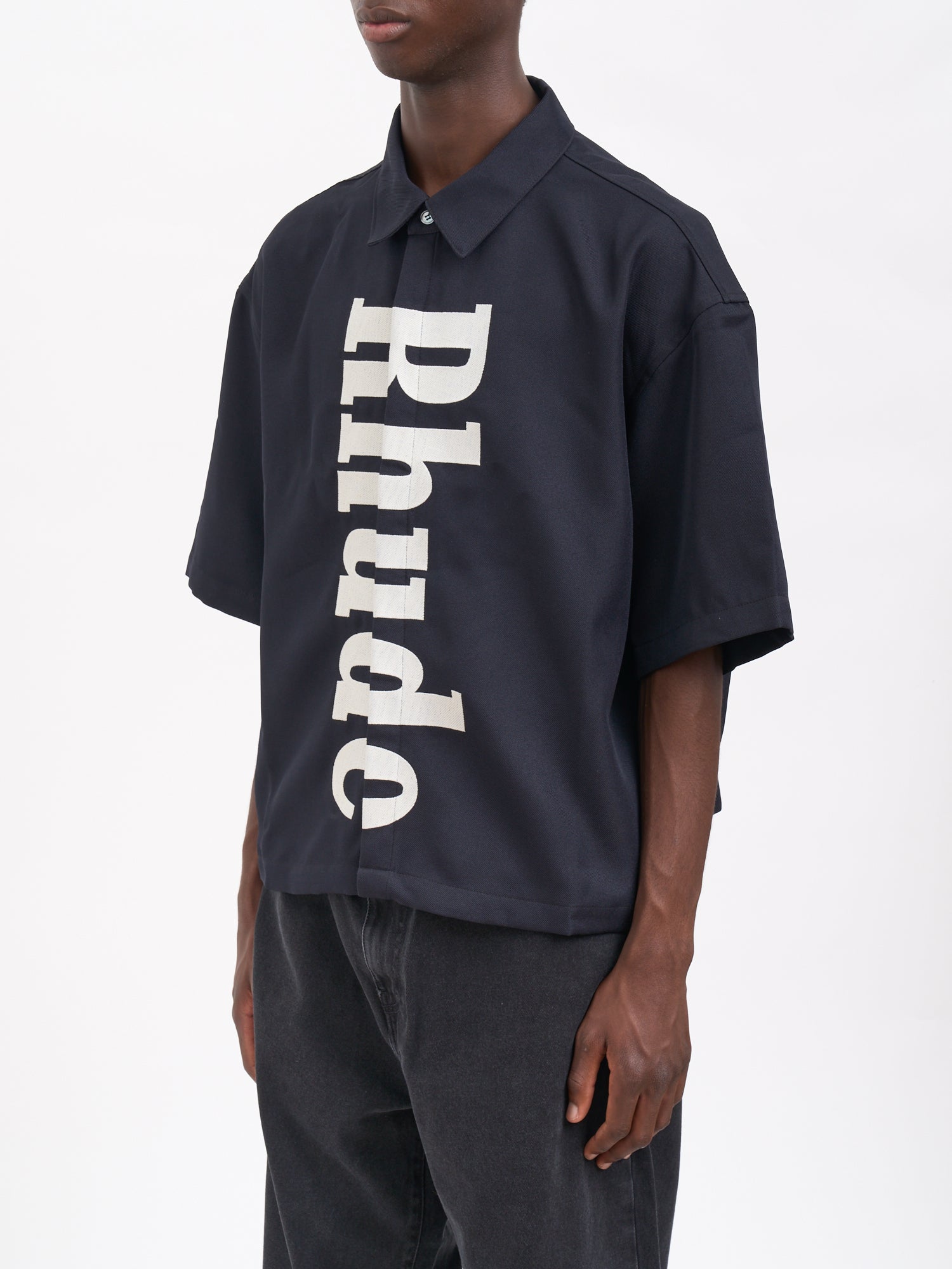 RHUDE Center Logo Short Sleeve Shirt - Size M