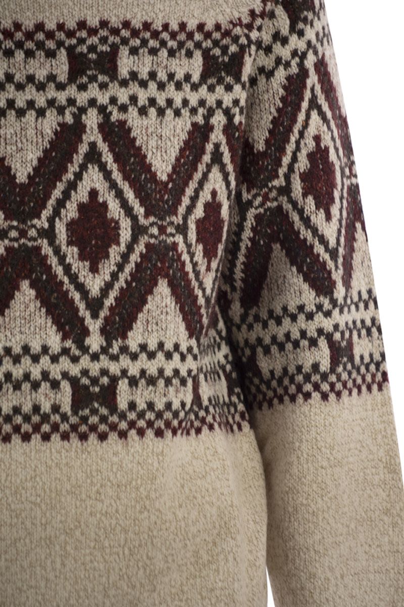 BRUNELLO CUCINELLI Geometric Jacquard Turtle Neck Pullover (FW25)