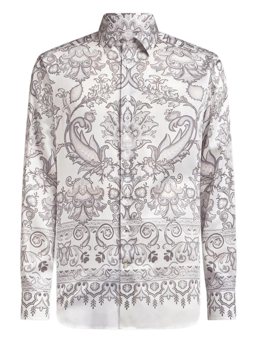ETRO Cotton Shirt with Paisley Print for Men - FW25 Collection