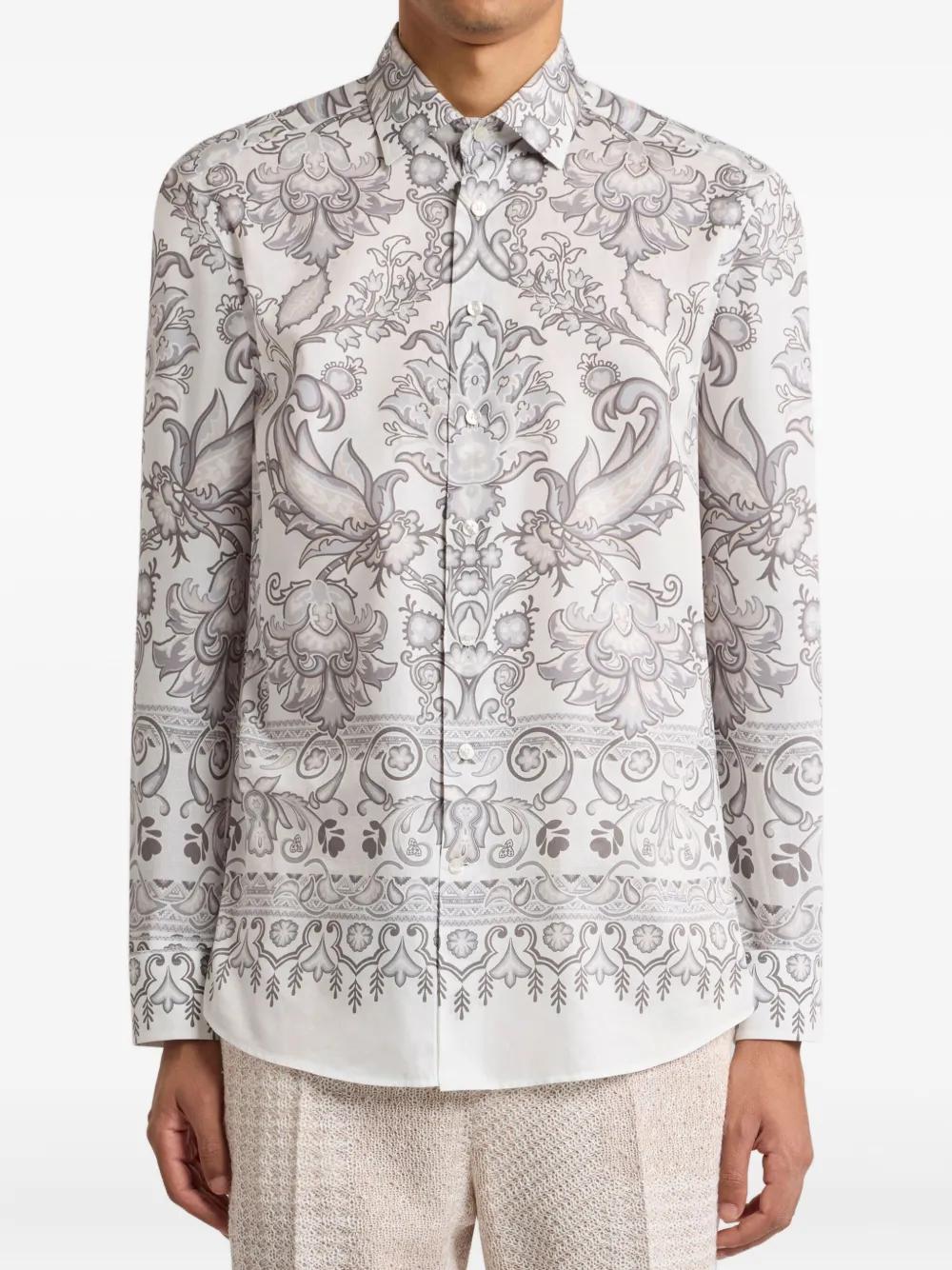 ETRO Cotton Shirt with Paisley Print for Men - FW25 Collection