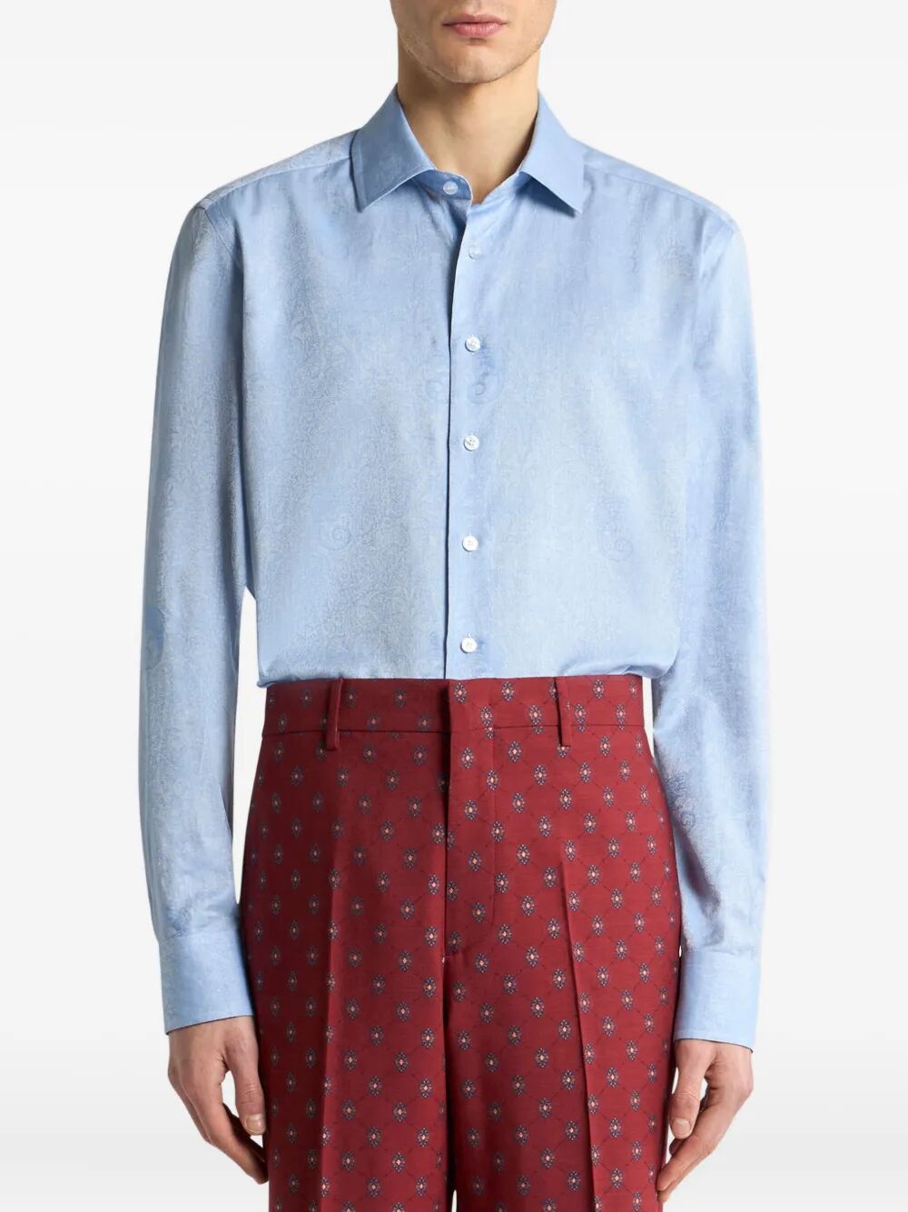 ETRO Cotton Shirt with Paisley Jacquard