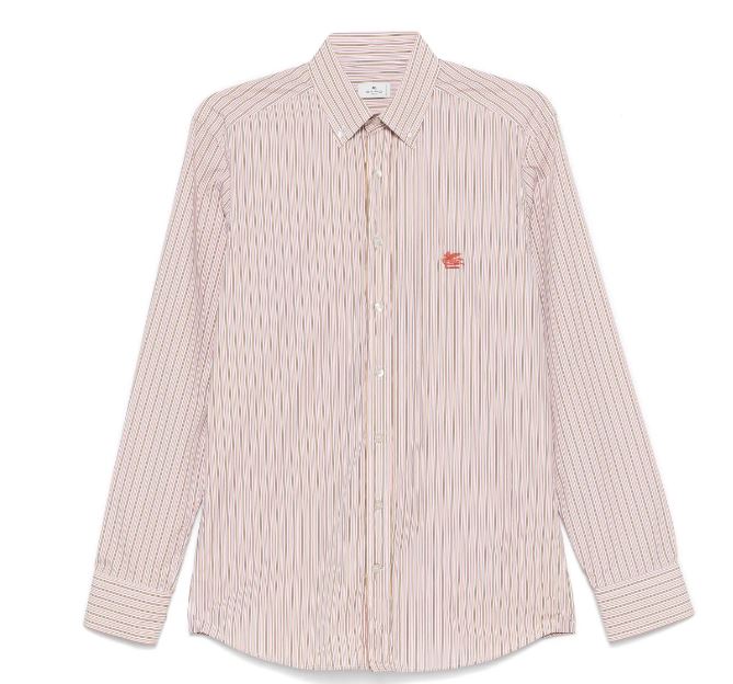 ETRO Striped Cotton Shirt with Logo - Men’s Fashion Essential