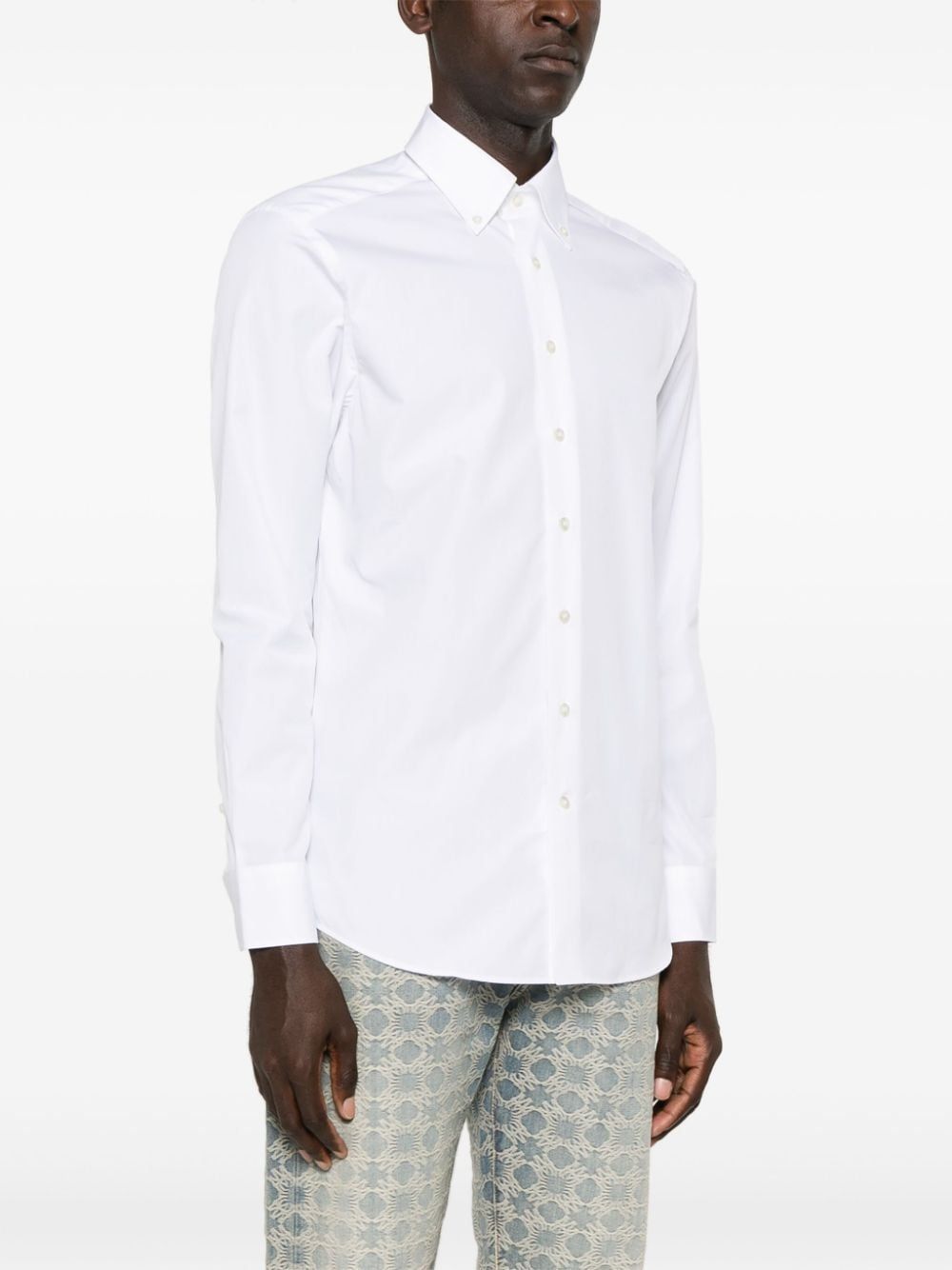 ETRO Two Fabrics Button Down Dress Shirt for Men