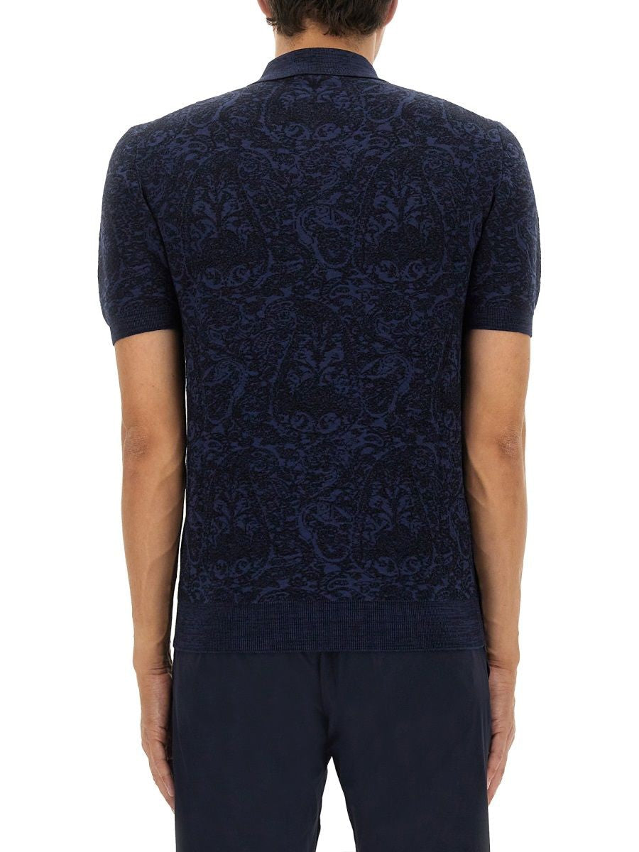 ETRO Classic Cotton-Wool Blend Polo Shirt for Men