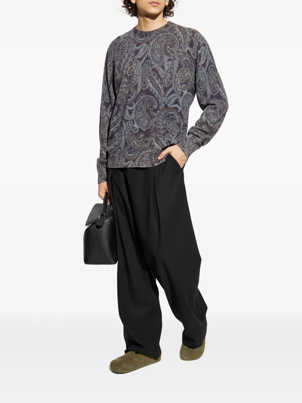 ETRO Ribbed Paisley Wool Sweater for Men
