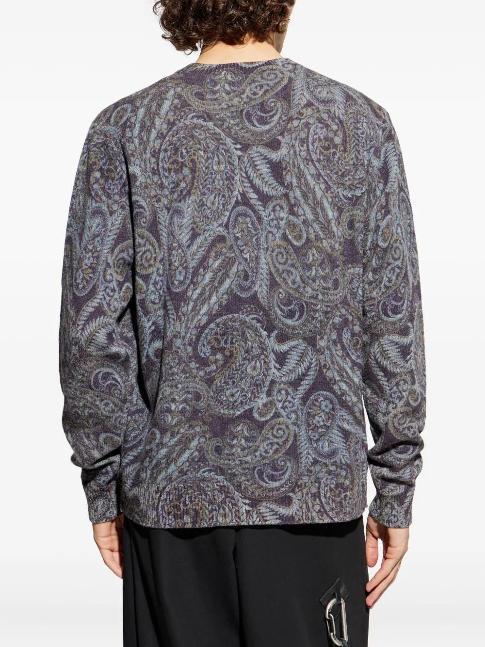 ETRO Ribbed Paisley Wool Sweater for Men