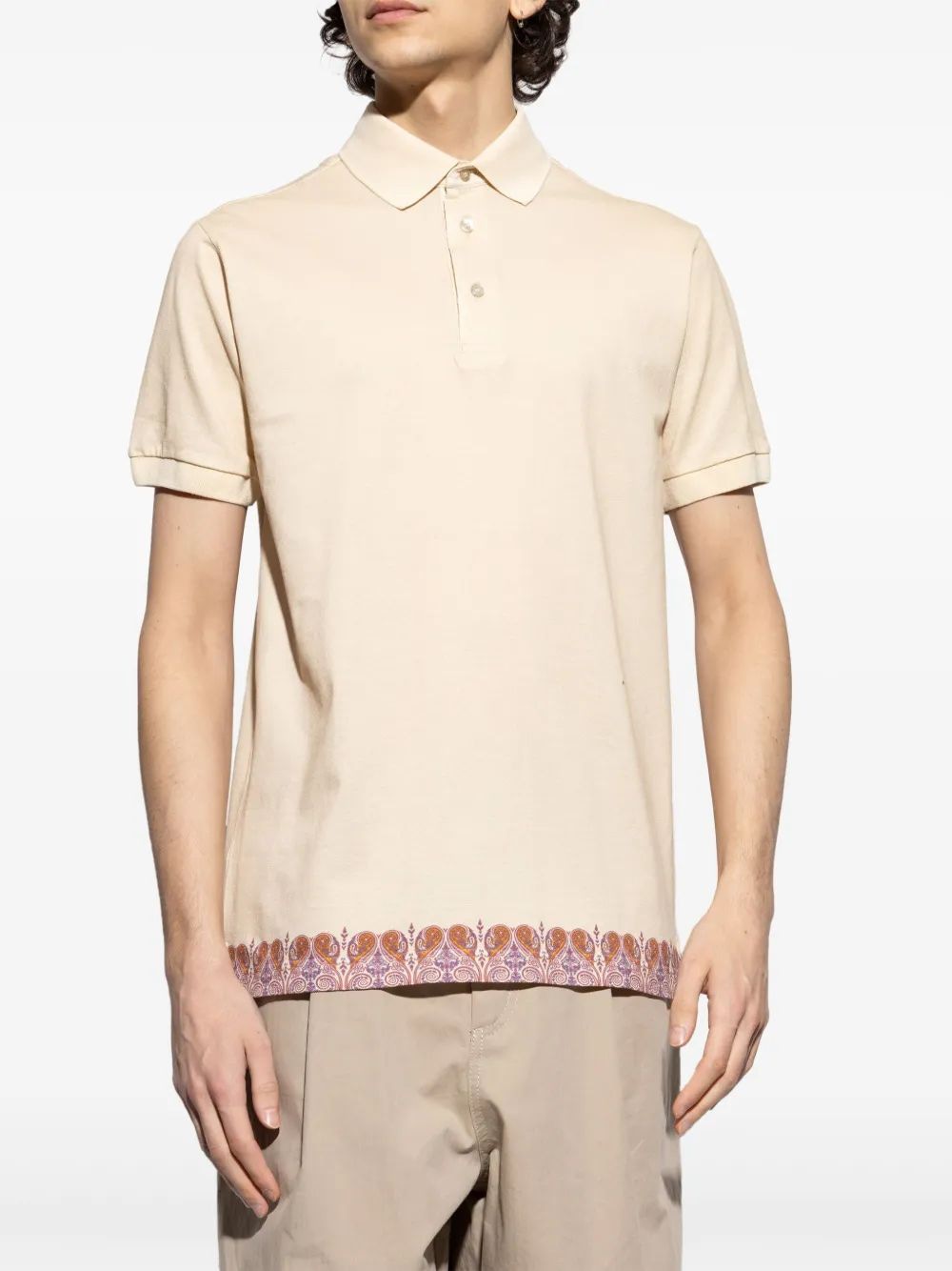 ETRO Paisley Trim Polo Shirt