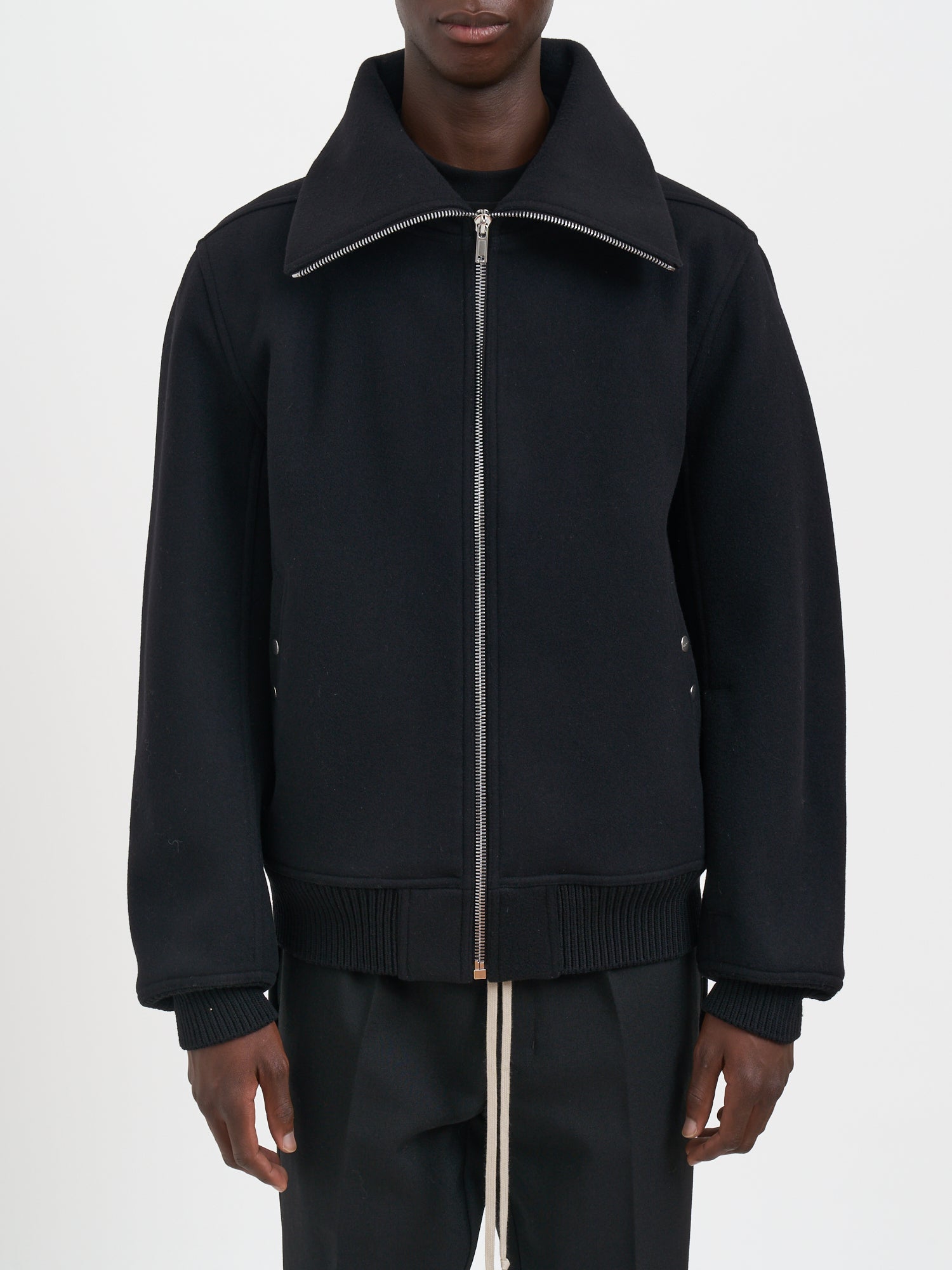 RICK OWENS Padded Bomber Jacket with High Neck - Size 48