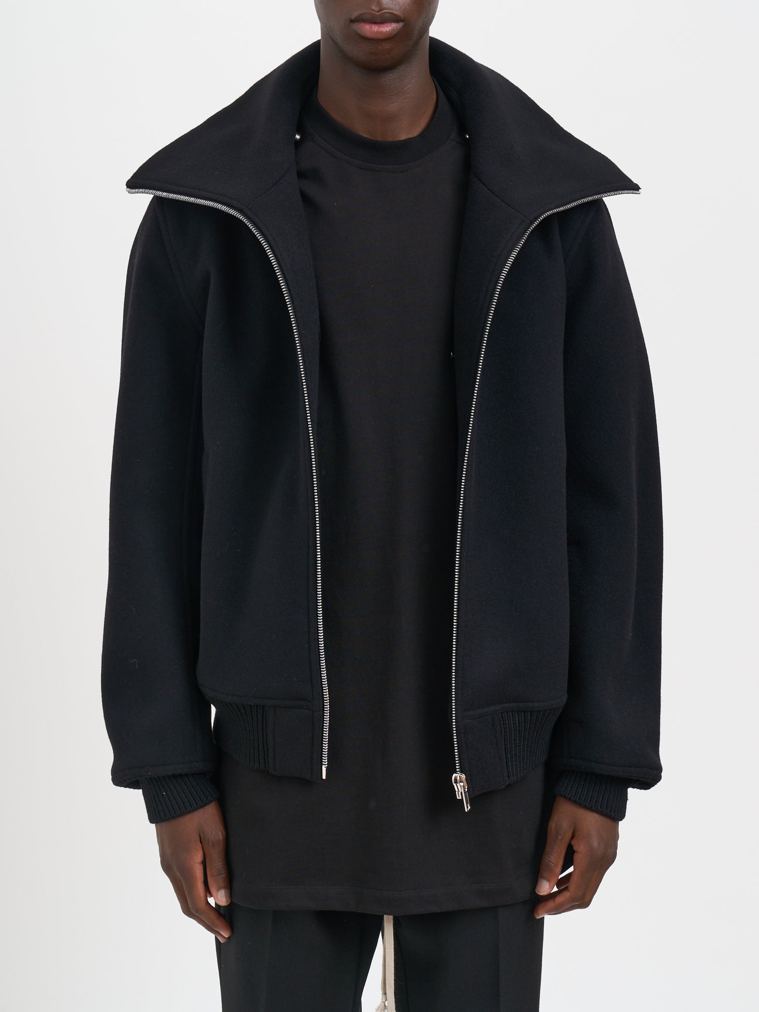 RICK OWENS Padded Bomber Jacket with High Neck - Size 48