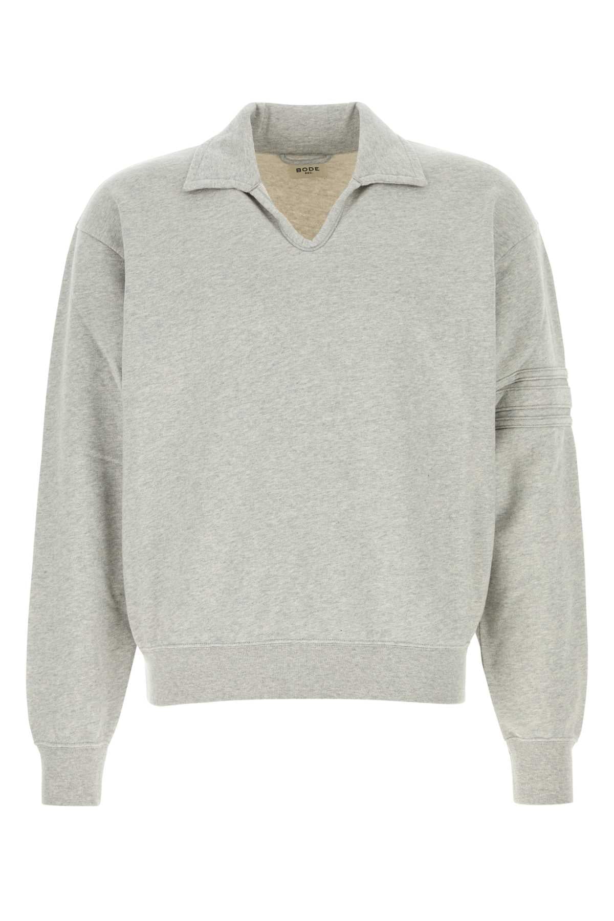 BODE Men's Mini Heathered Cotton Polo Shirt for SS25