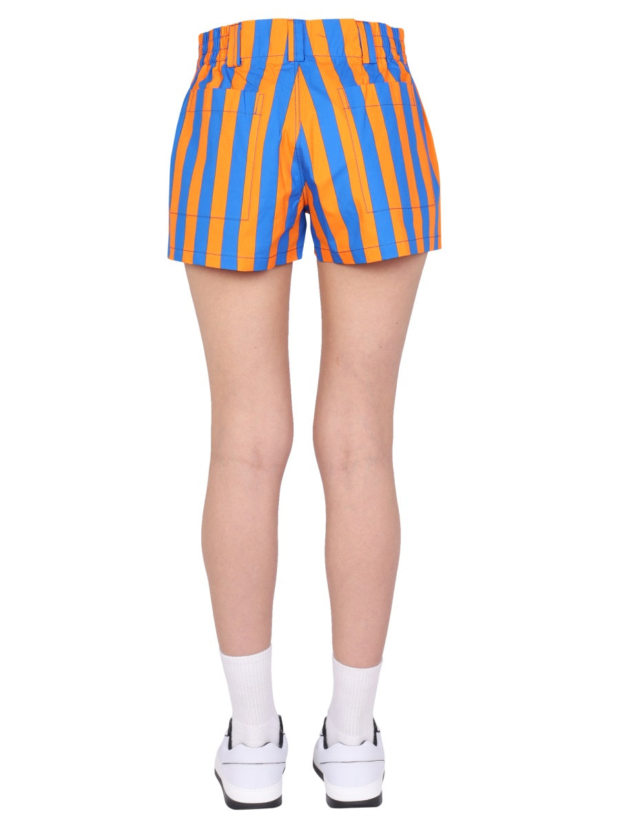 SUNNEI Striped Pattern Mini Shorts with Elastic Waistband