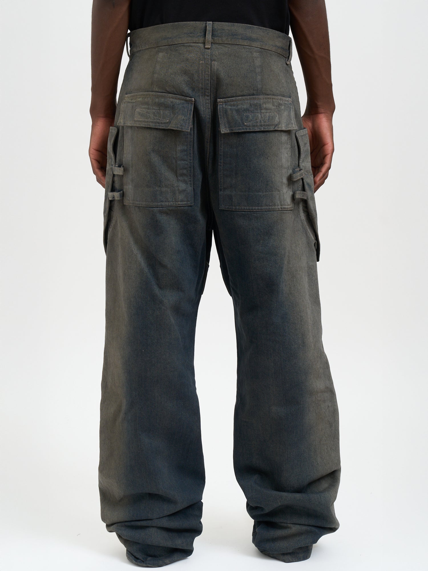 RICK OWENS Stefan Cargo Low Rise Loose Fit Denim Pants - Size 31