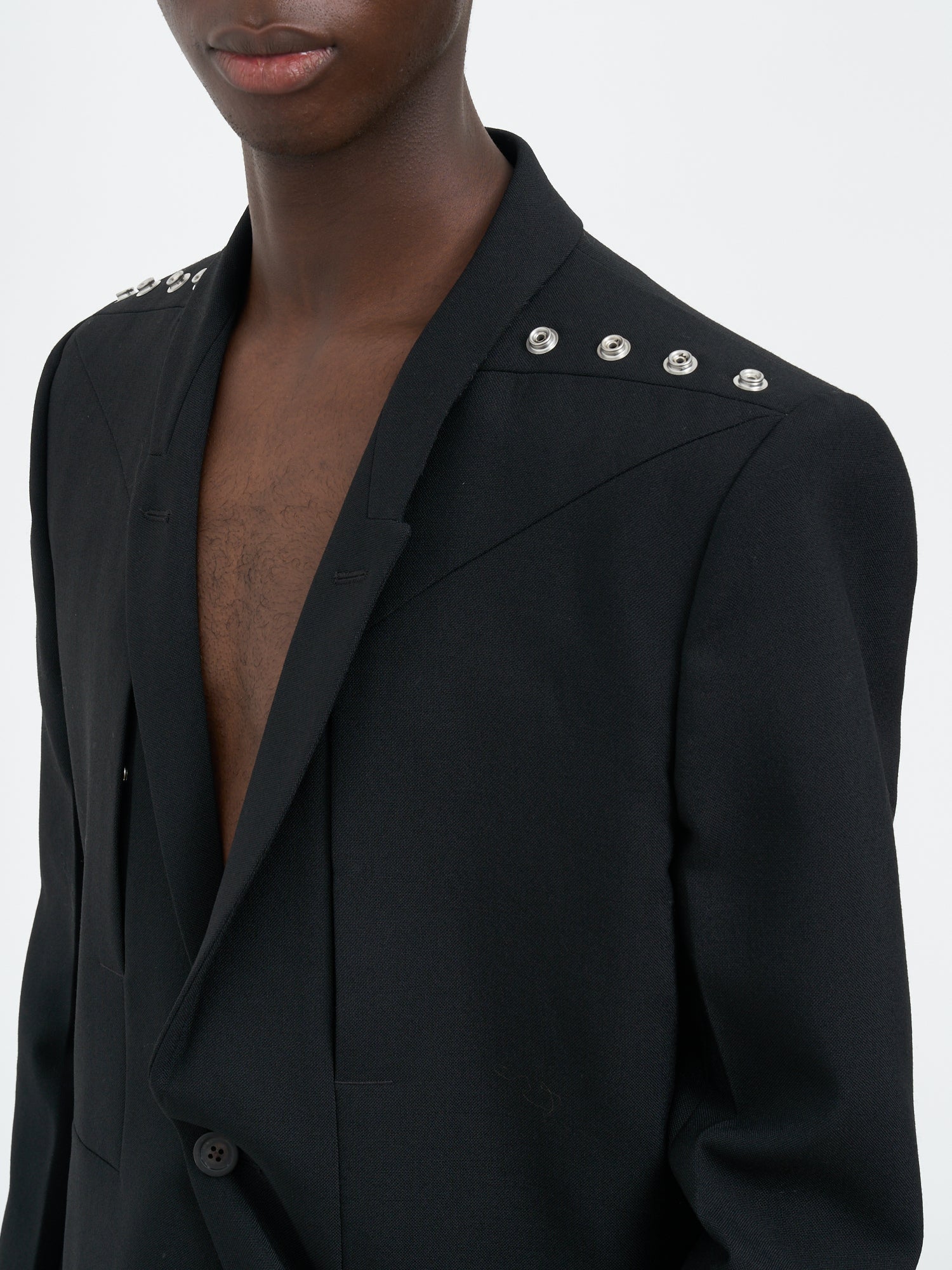 RICK OWENS Men's Soft Blazer with Narrow Peak Lapels