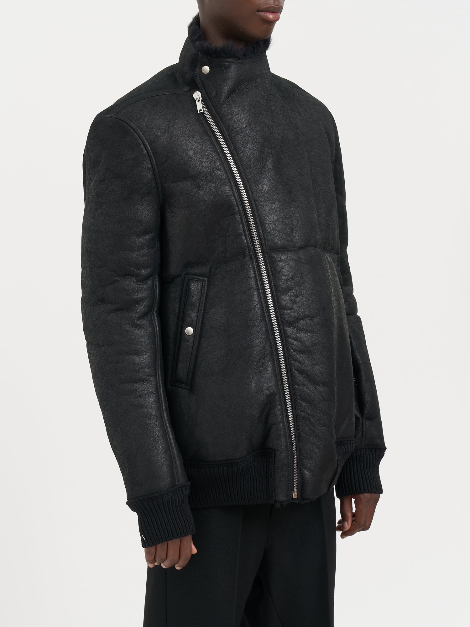 RICK OWENS Sheepskin Bomber Jacket - Hollywood Flight