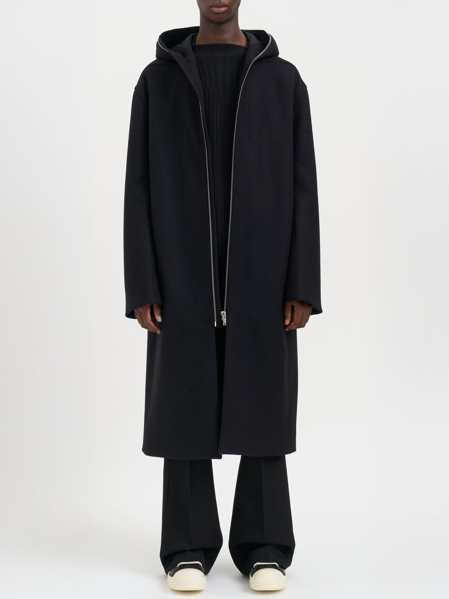 RICK OWENS Adjustable Hooded Wool Jacket for Men - FW25 Collection