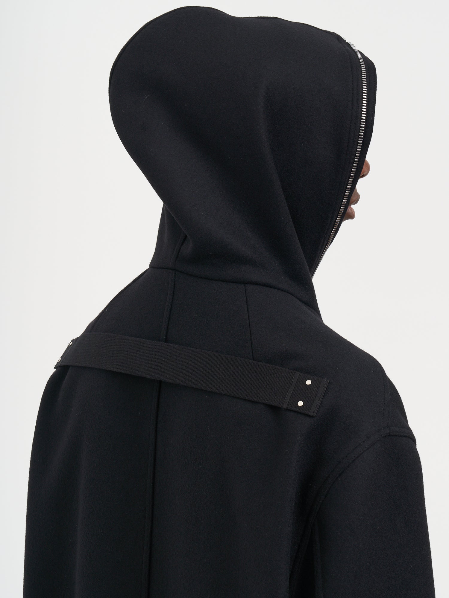 RICK OWENS Adjustable Hooded Wool Jacket for Men - FW25 Collection