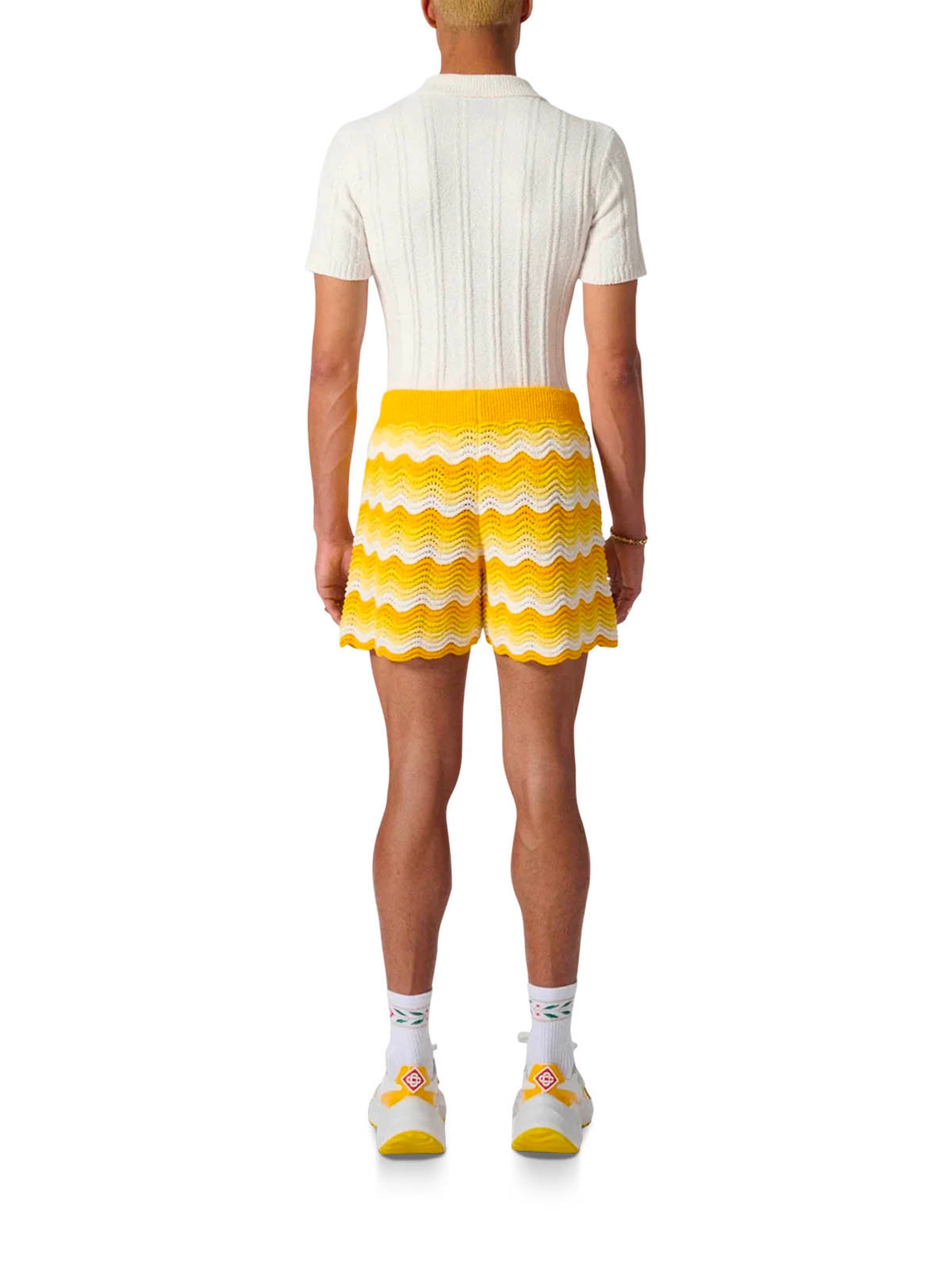 CASABLANCA Wavy Gradient Crochet Shorts - Size M