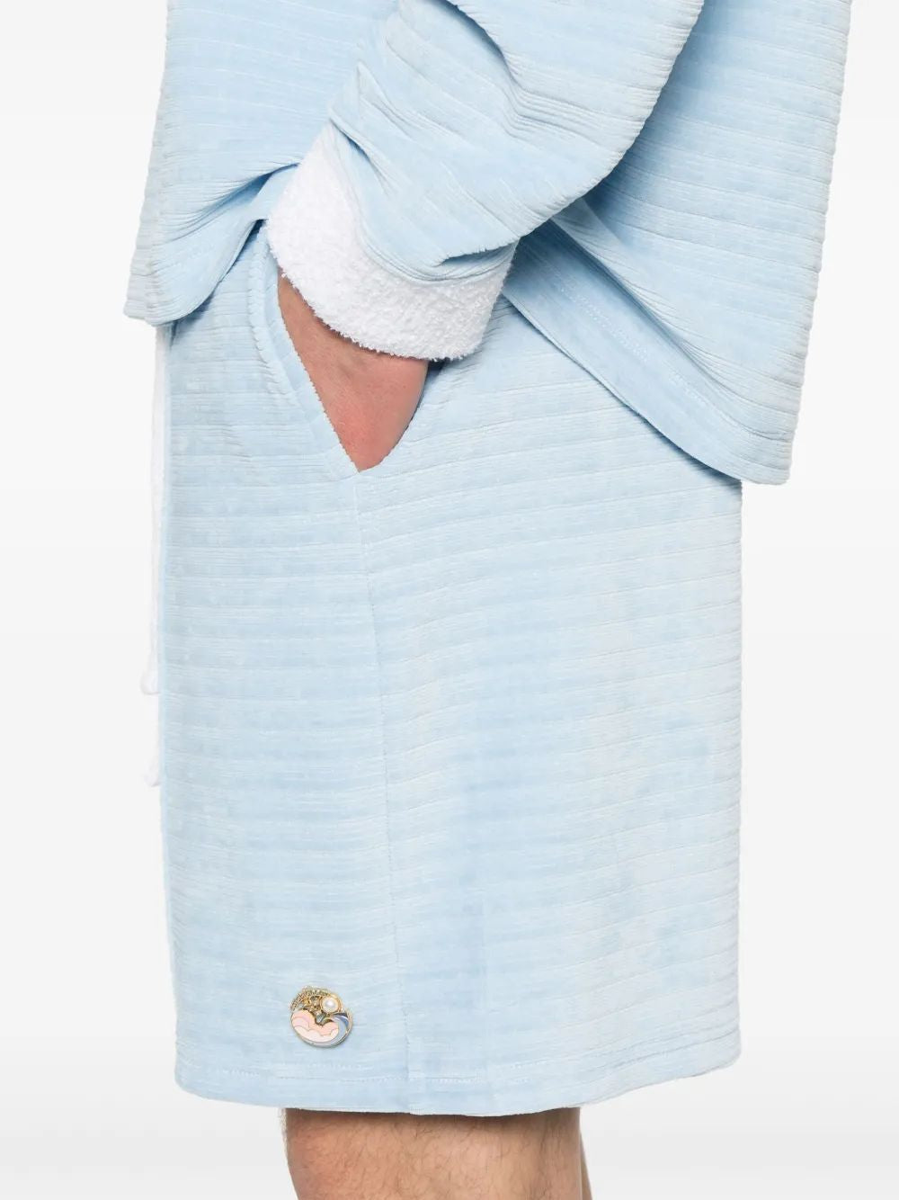 CASABLANCA Velour Pintuck Mini Shorts for Men