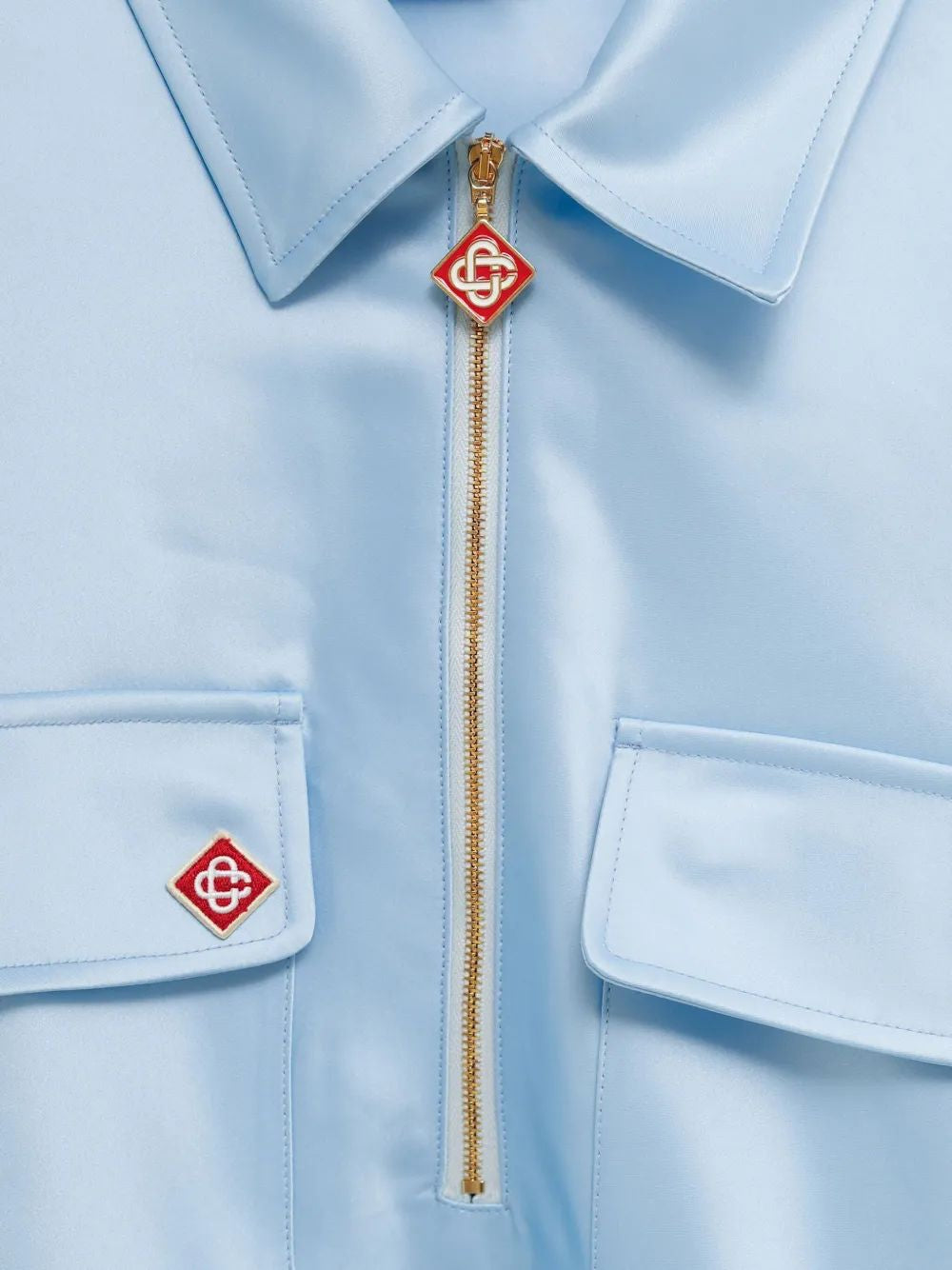 CASABLANCA Men's Quarter Zip Mini Shirt