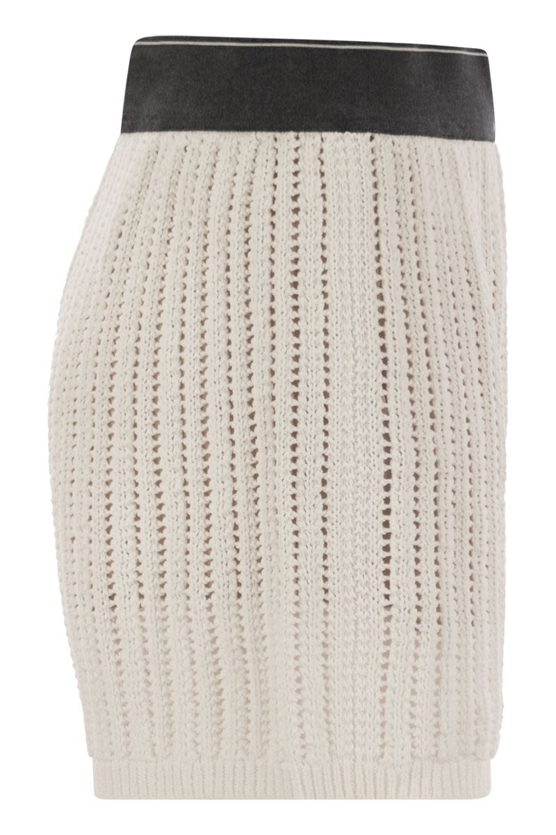 BRUNELLO CUCINELLI Cotton Net Knit Mini Shorts for Women