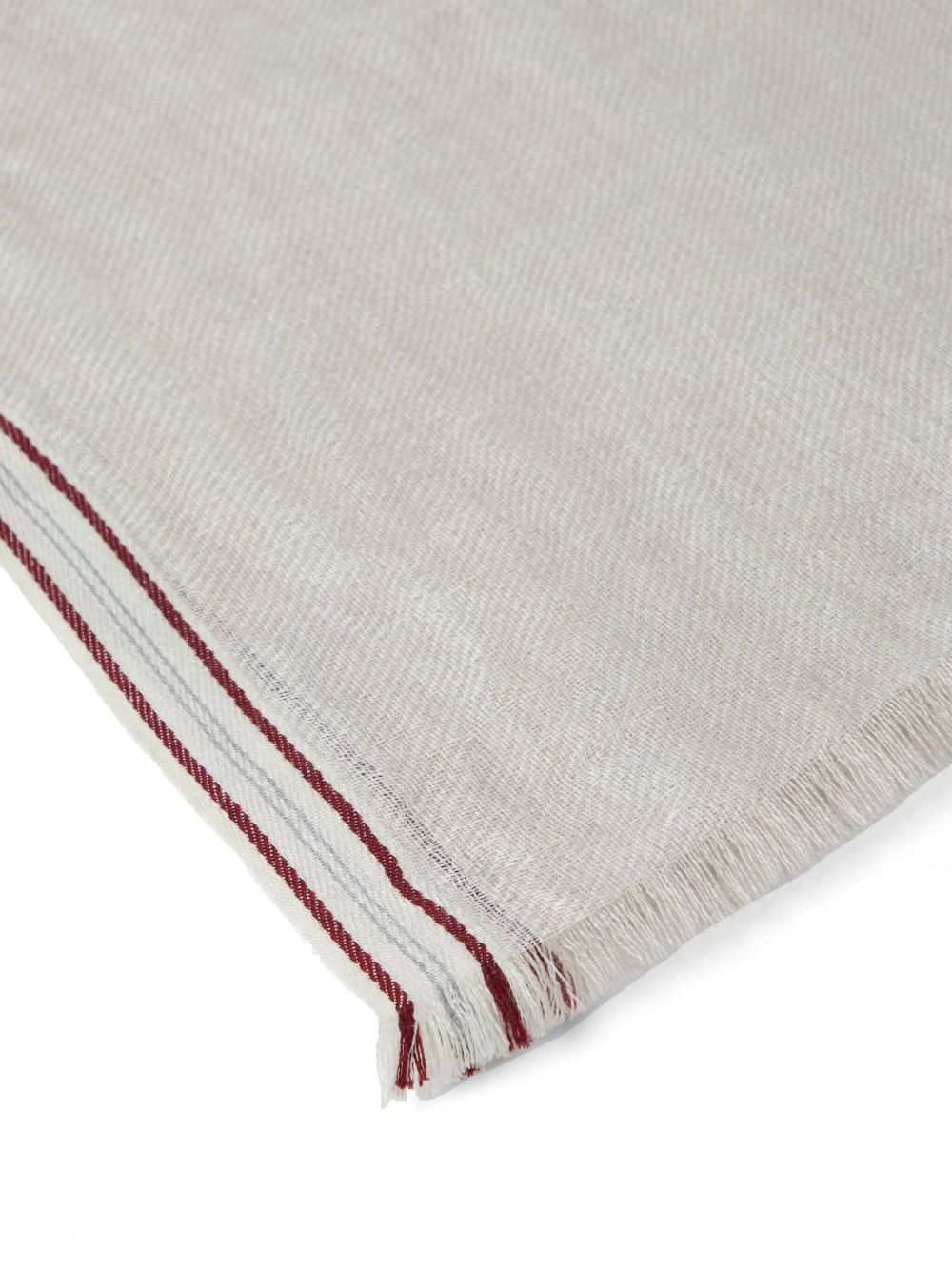 BRUNELLO CUCINELLI Silk and Linen Fringed Scarf - Long Length