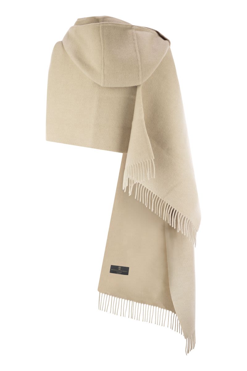 BRUNELLO CUCINELLI Wool and Cashmere Hooded Scarf