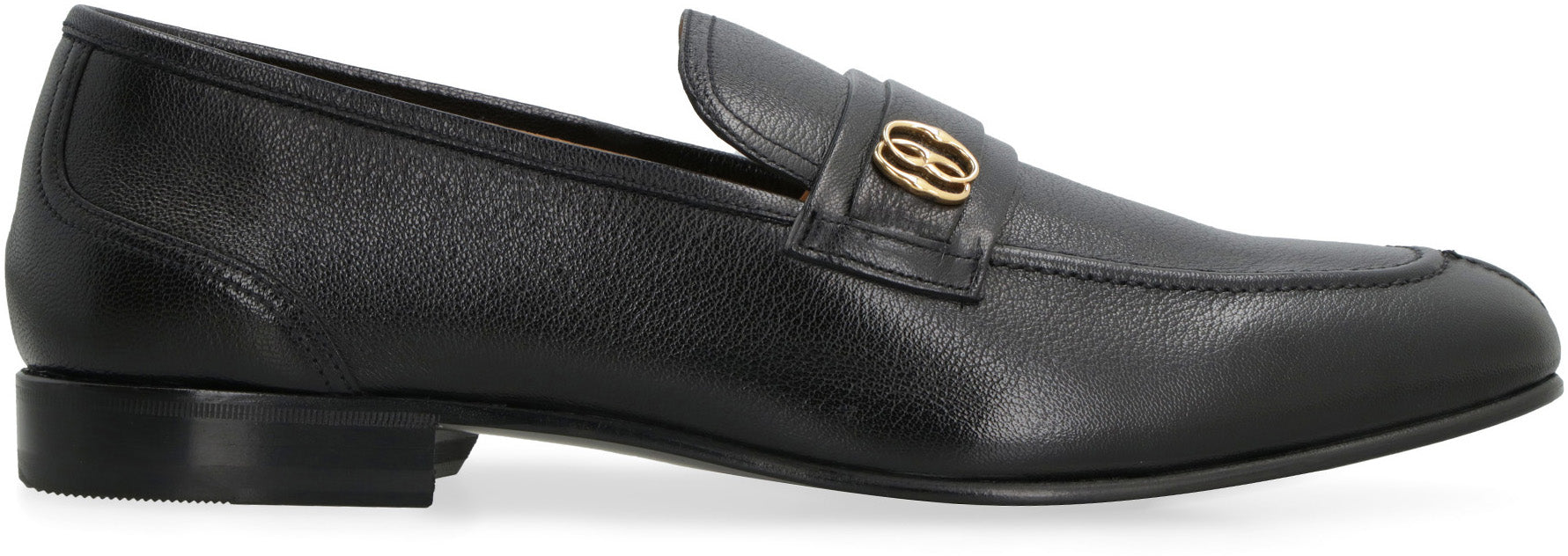 BALLY Grainy Leather Round Toe Loafers