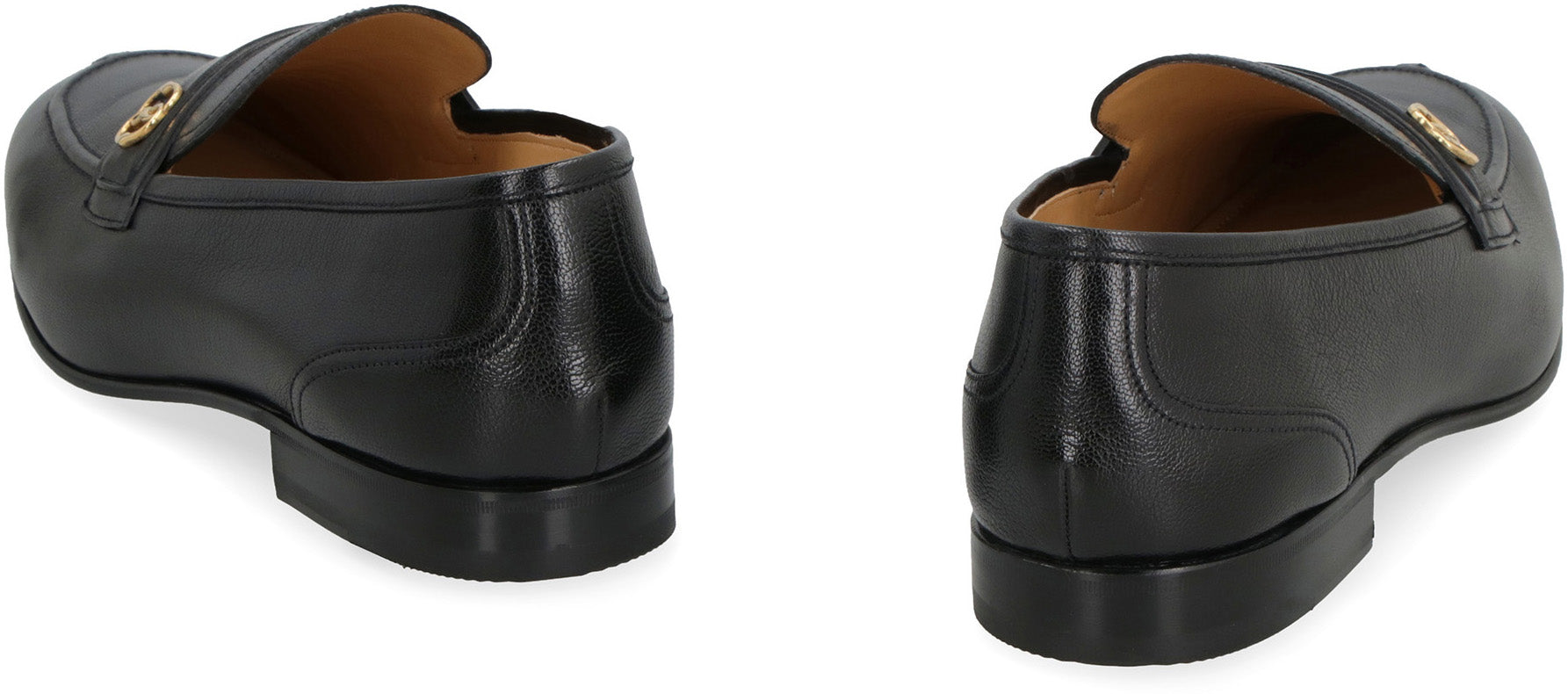 BALLY Grainy Leather Round Toe Loafers