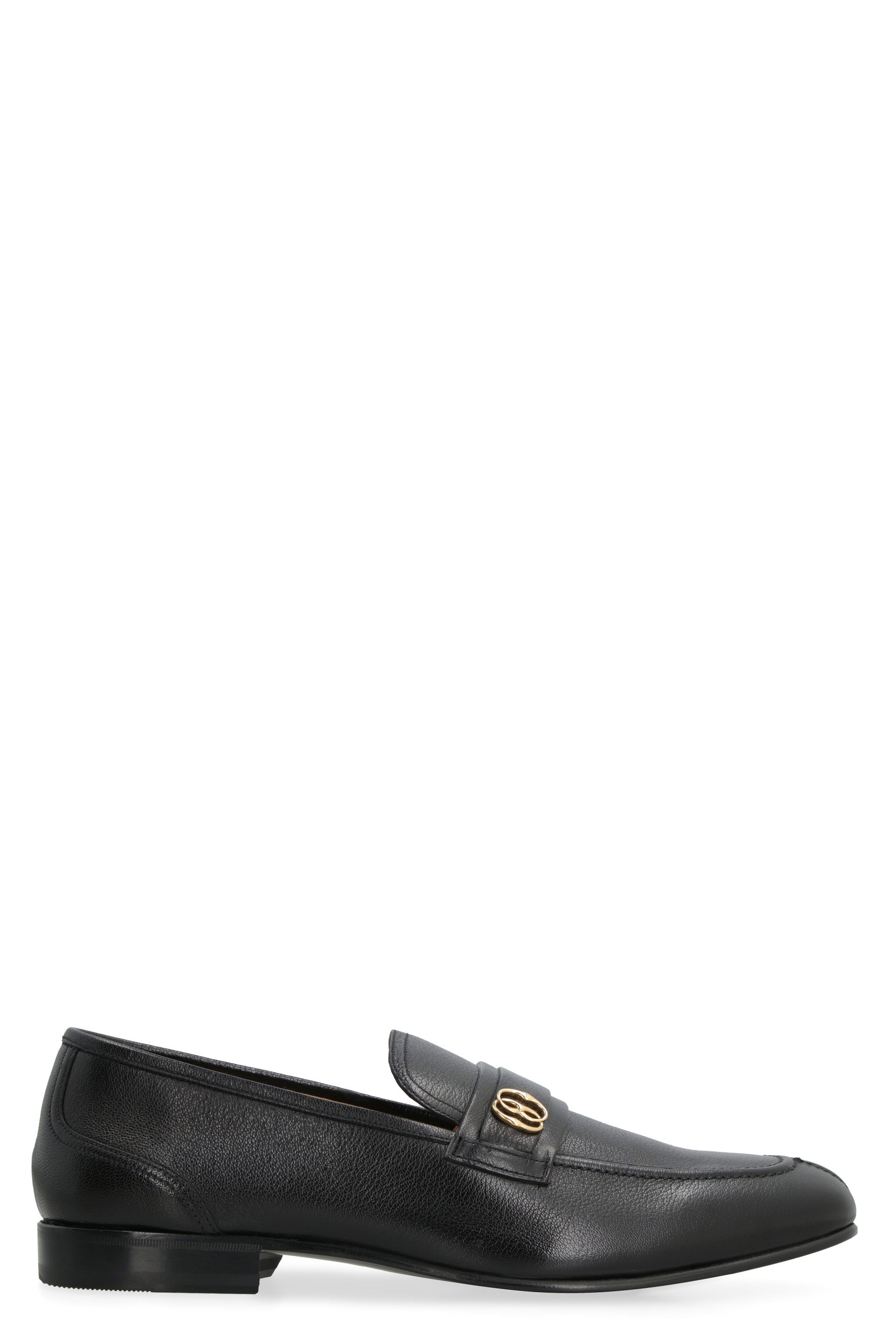 BALLY Grainy Leather Round Toe Loafers