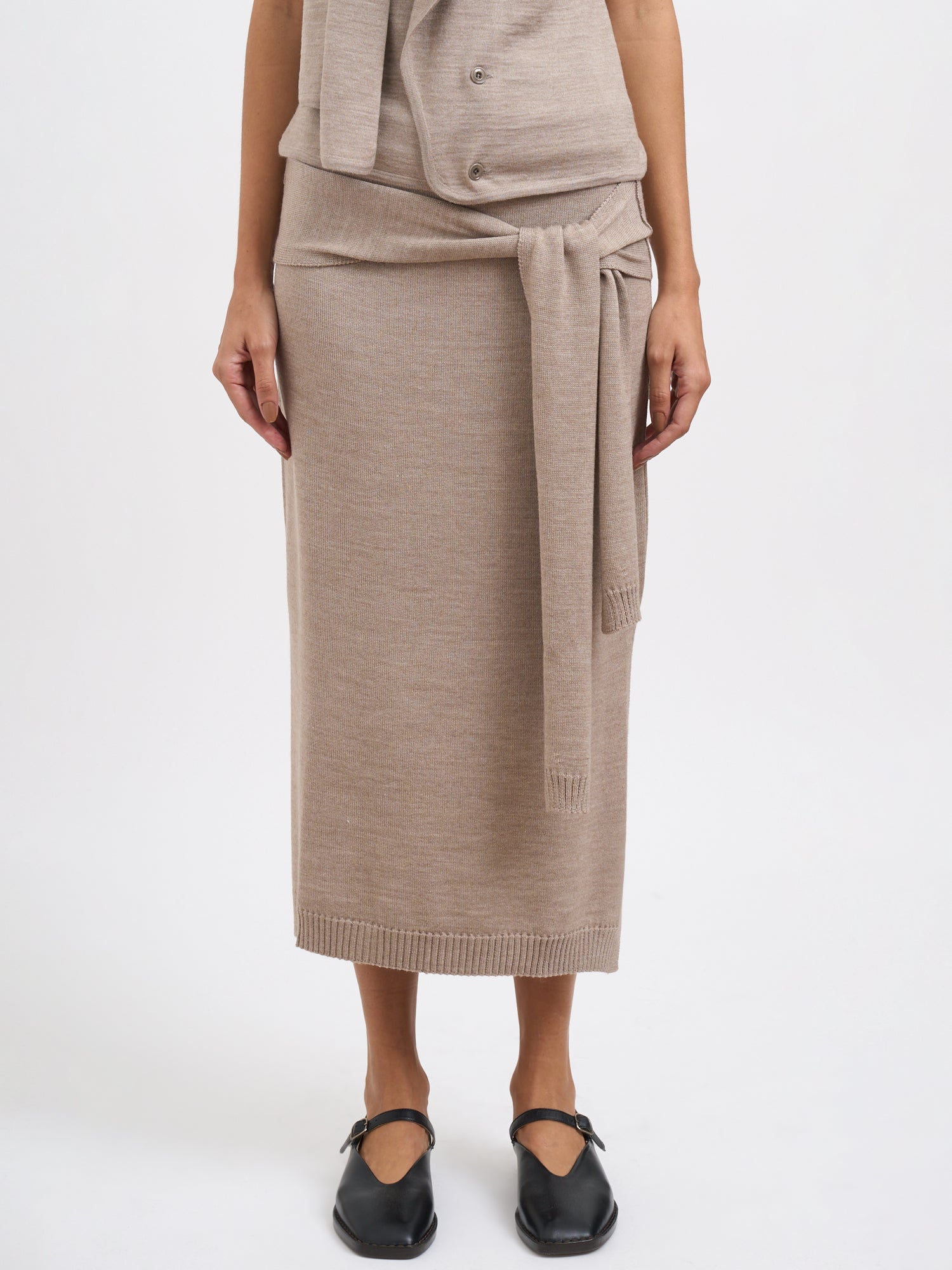 LEMAIRE Slim Fit Midi Trompe-L'œil Skirt