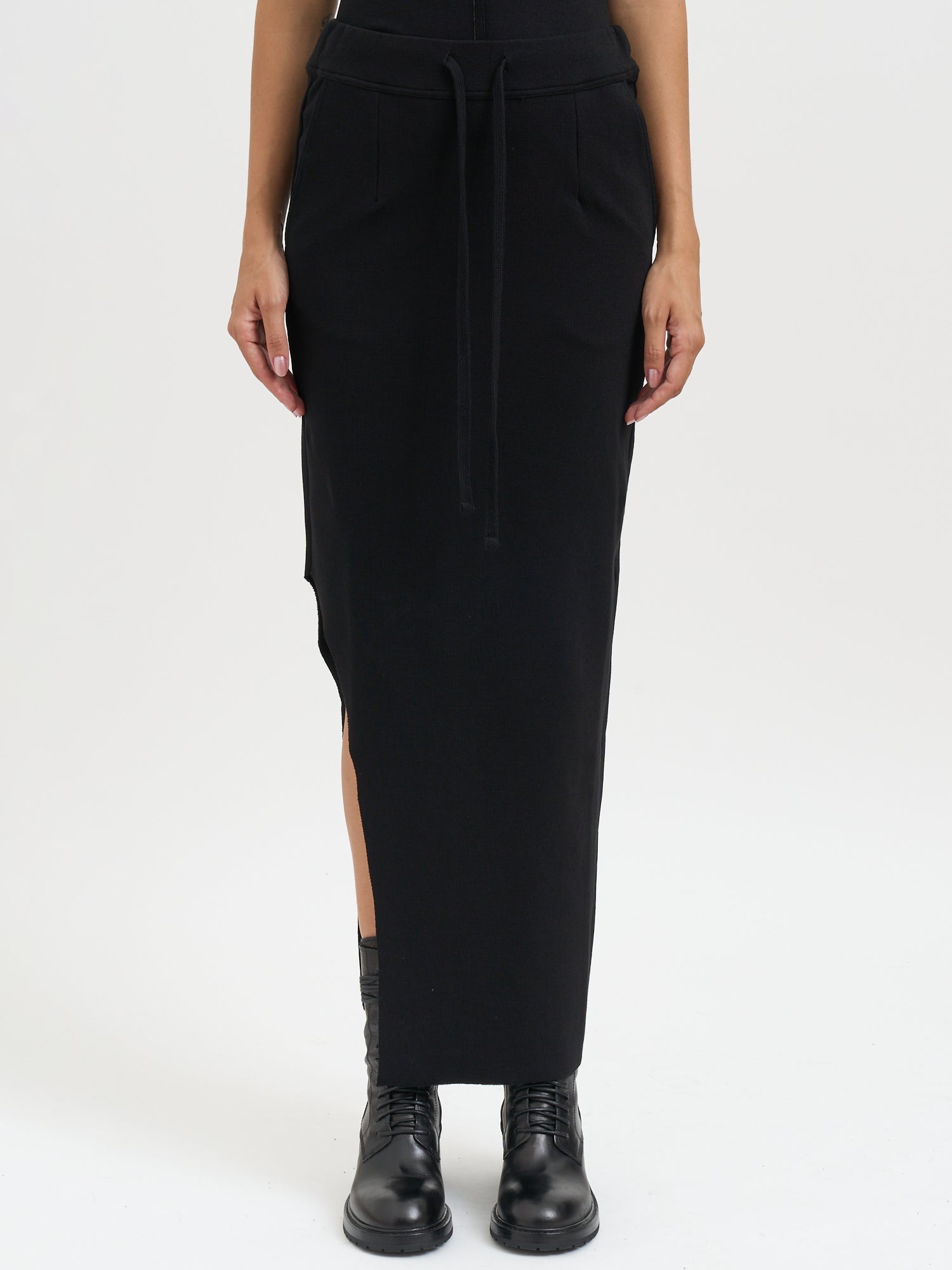 THOM KROM Long Cotton Skirt with Drawstring Waist - Size S