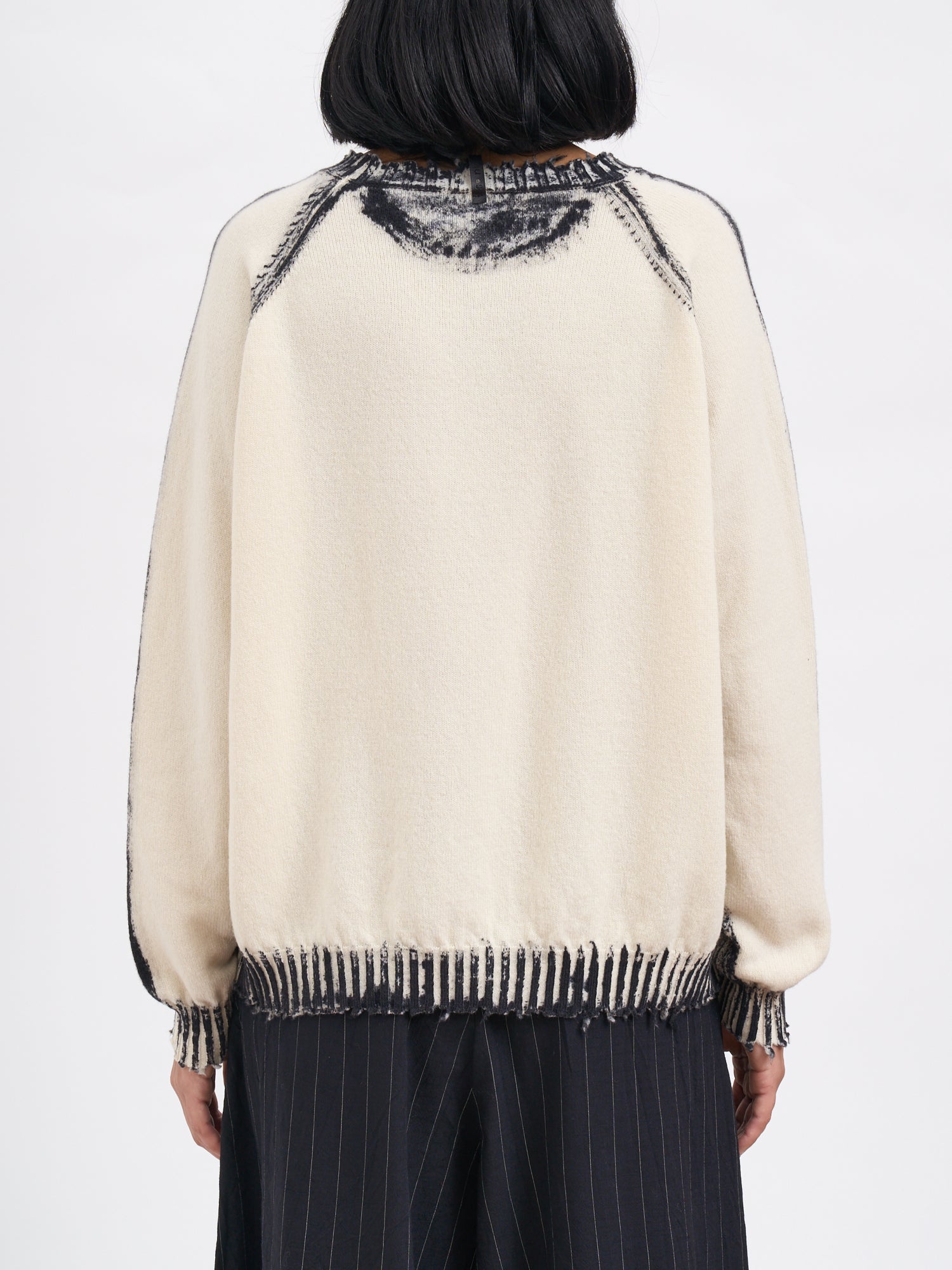 SERIENUMERICA Crew Neck Wool Sweater with Raglan Sleeves