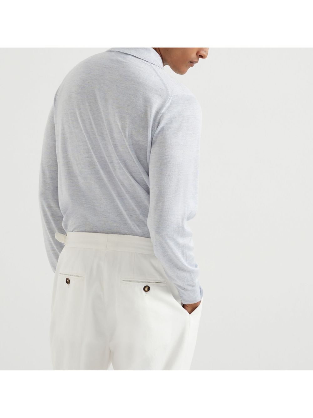 BRUNELLO CUCINELLI Men's Cashmere and Silk Knit Polo