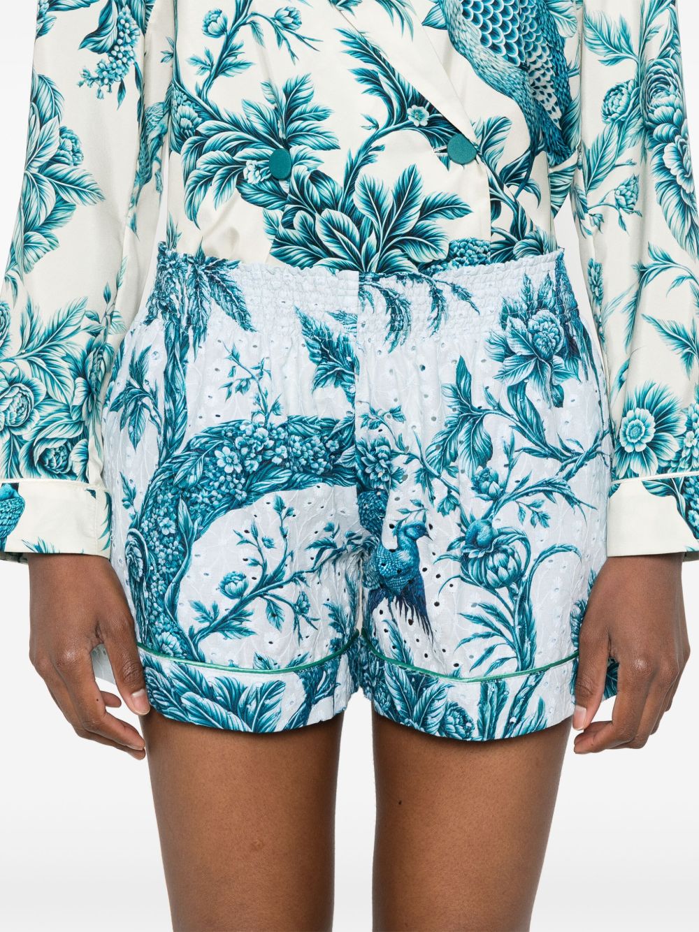 F.R.S FOR RESTLESS SLEEPERS Printed Cotton Shorts with Elasticated Waistband for Women