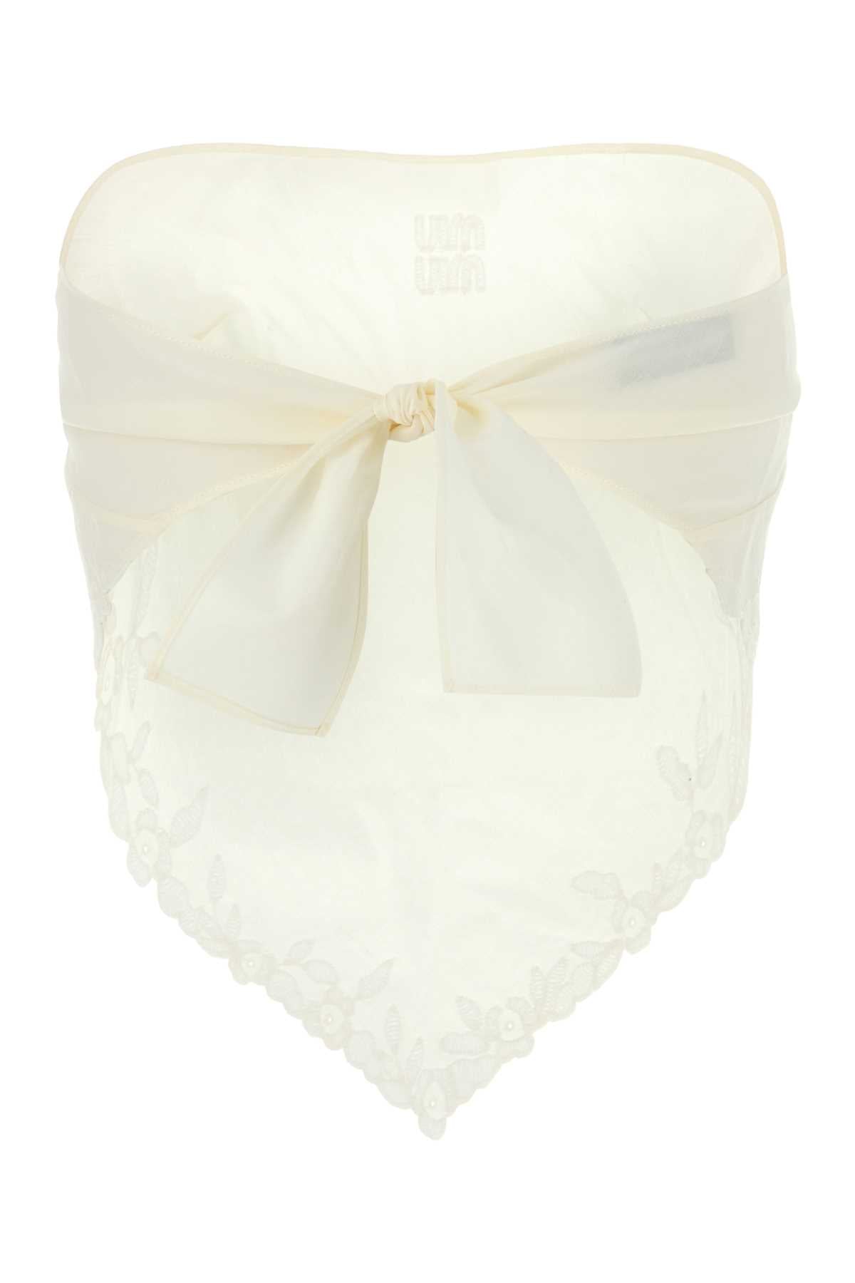 MIU MIU Linen Blend Mini Top