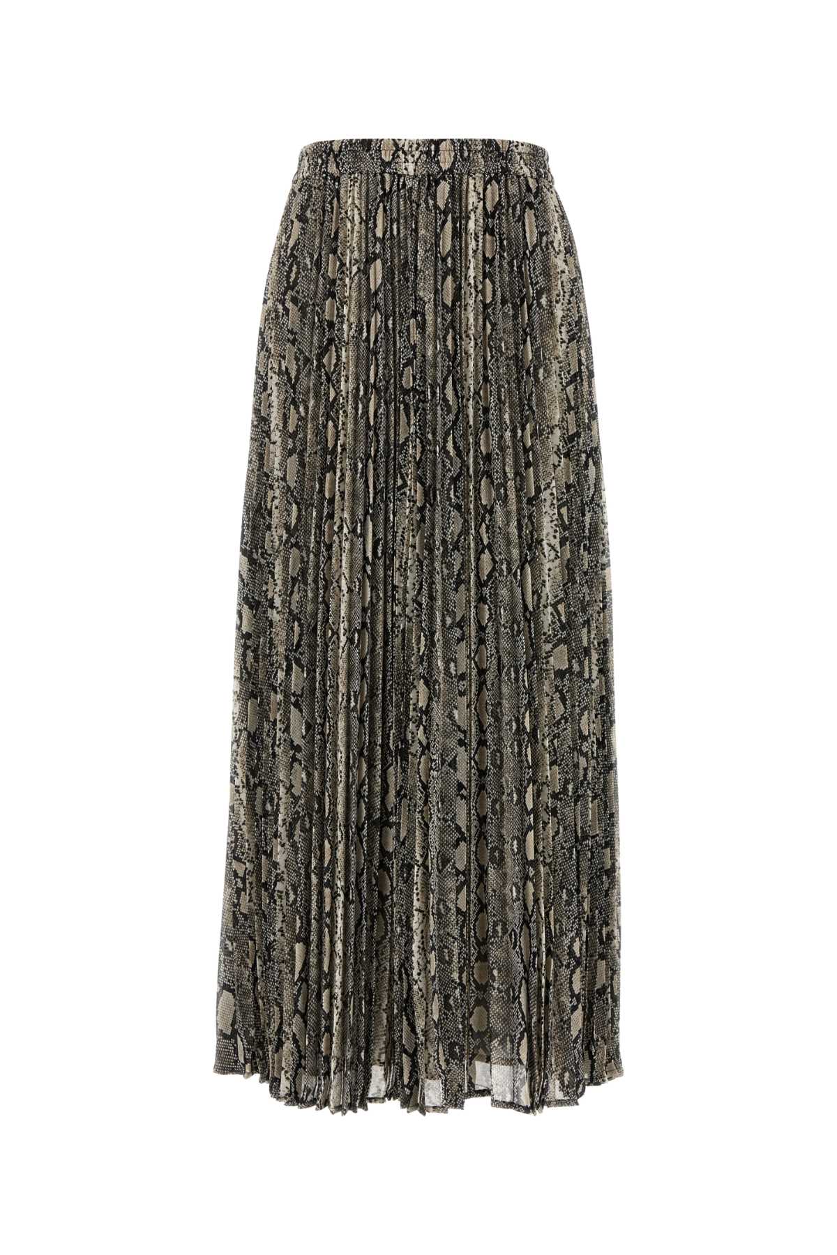 MICHAEL MICHAEL KORS Snake Print Maxi Pleat Skirt