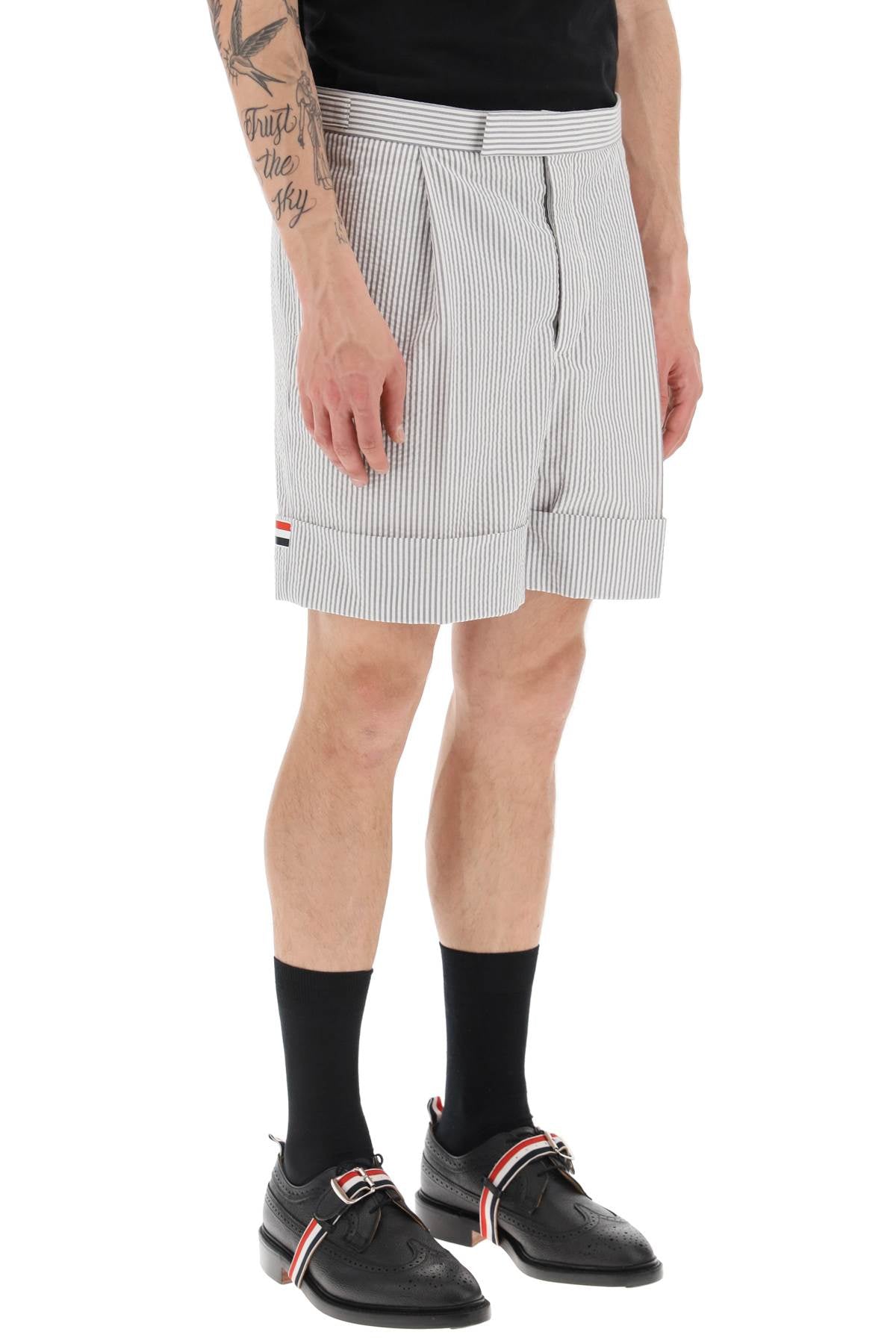 THOM BROWNE Classic Seersucker Mini Shorts for Men