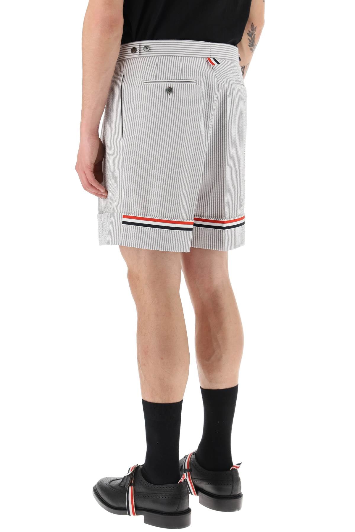 THOM BROWNE Classic Seersucker Mini Shorts for Men