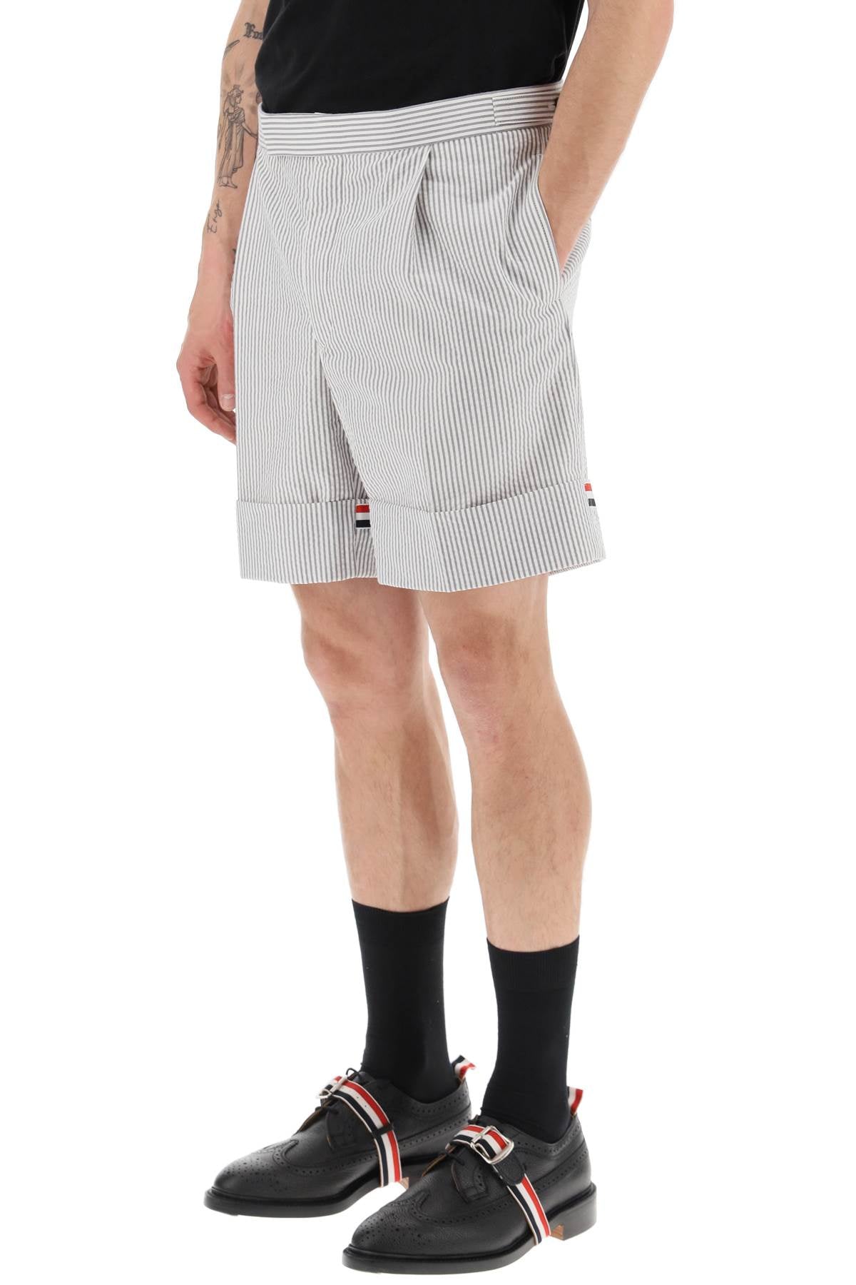 THOM BROWNE Classic Seersucker Mini Shorts for Men