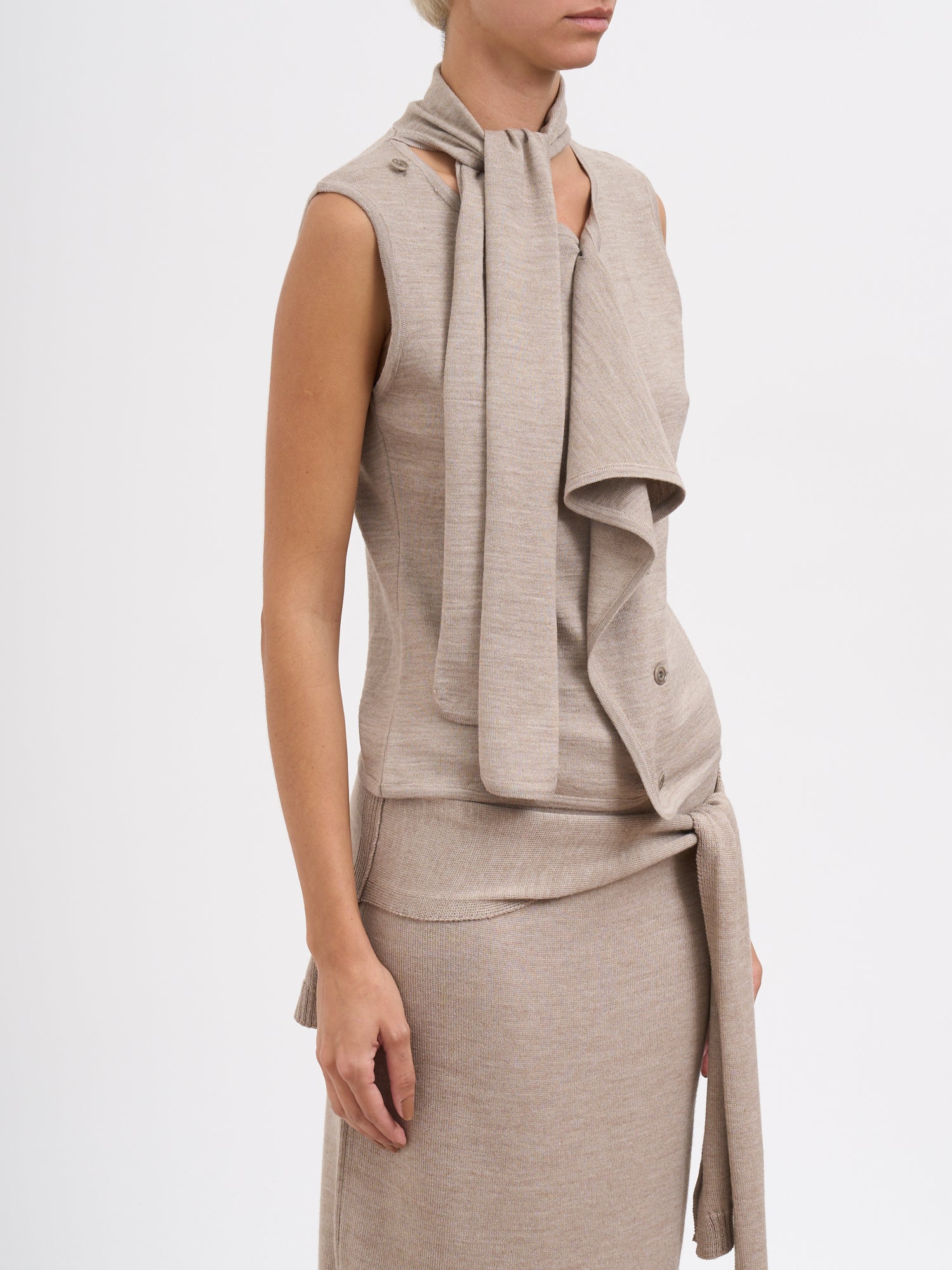 LEMAIRE Asymmetrical Sleeveless Cardigan