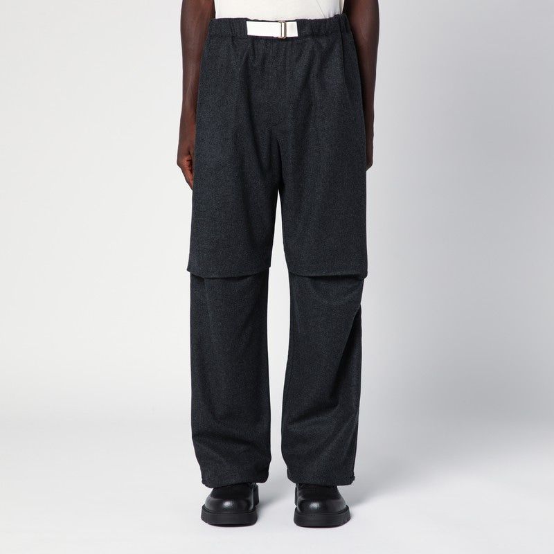 DARKPARK Men's Wool Track Pants with Elastic Waistband