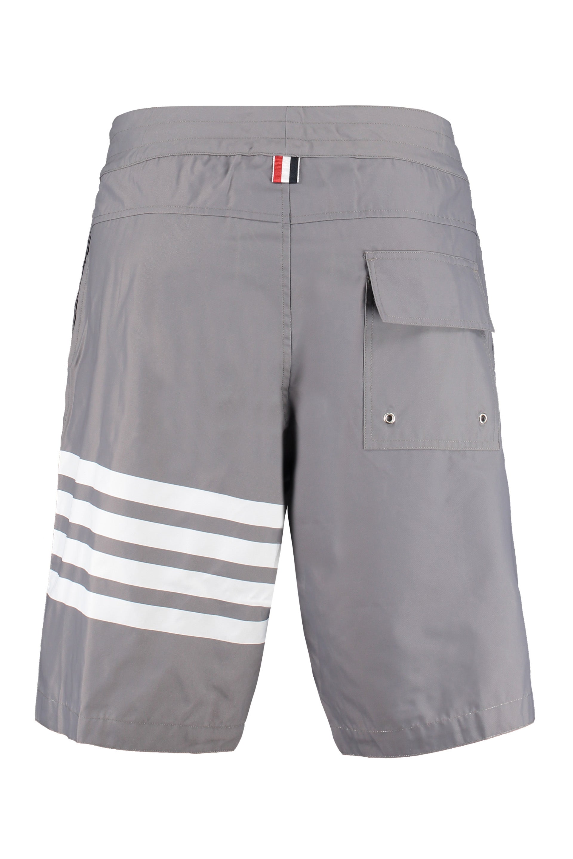 THOM BROWNE Men's Stretchy Polyamide-Elastane Mini Shorts