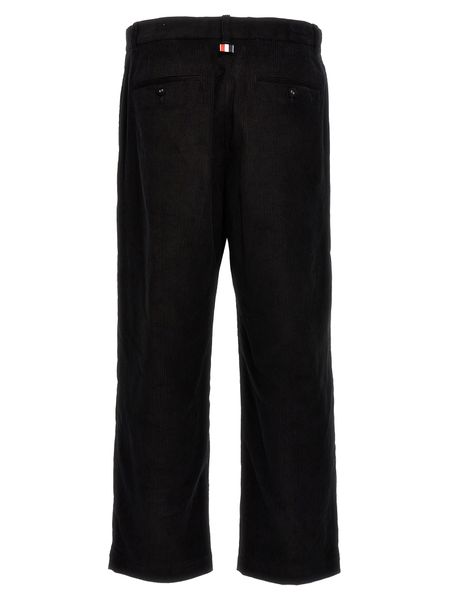 THOM BROWNE Classic Cotton-Polyester Trousers for Men