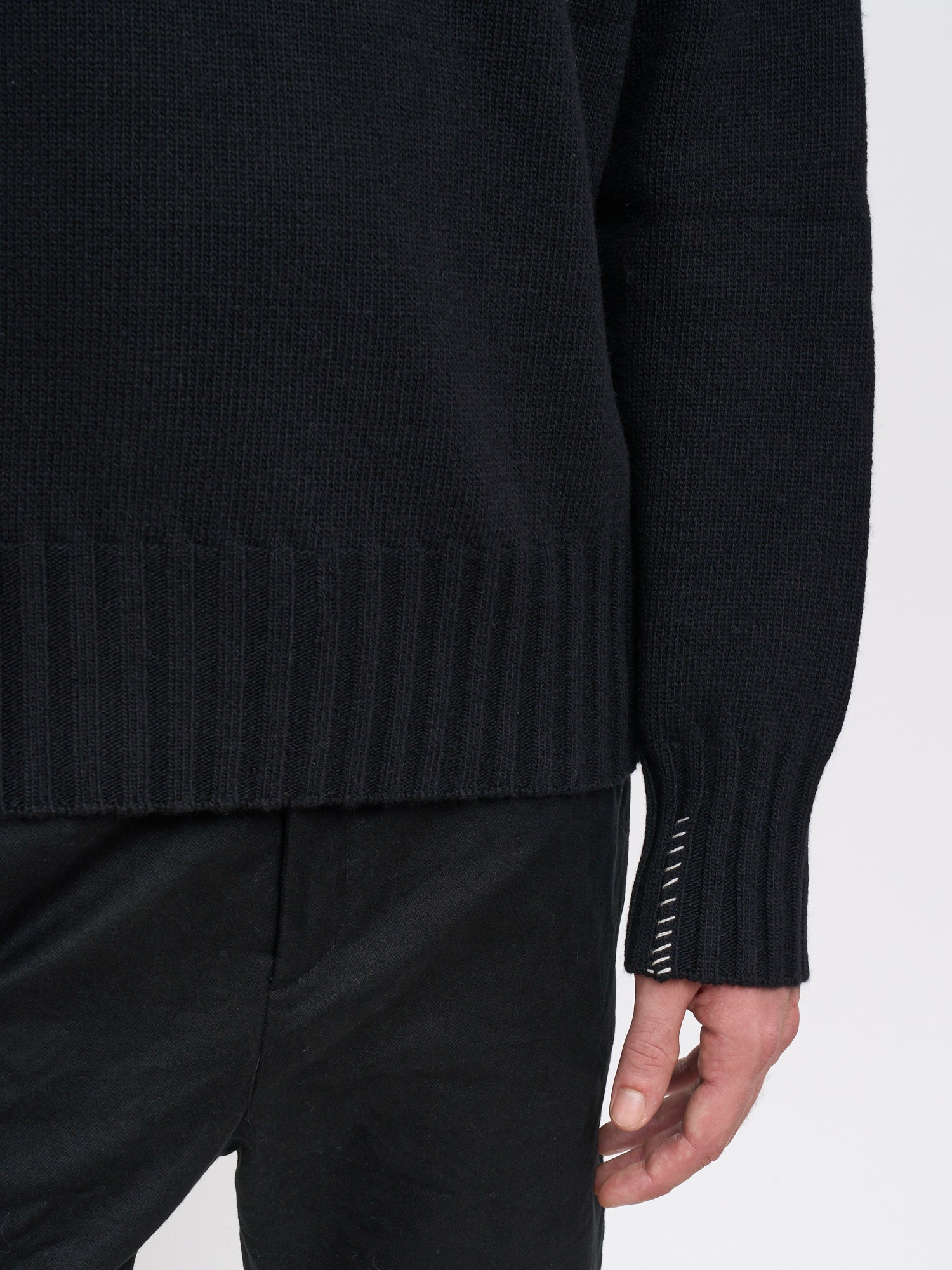 ISABEL BENENATO Men's Cashmere Blend Crew Neck Sweater - Medium