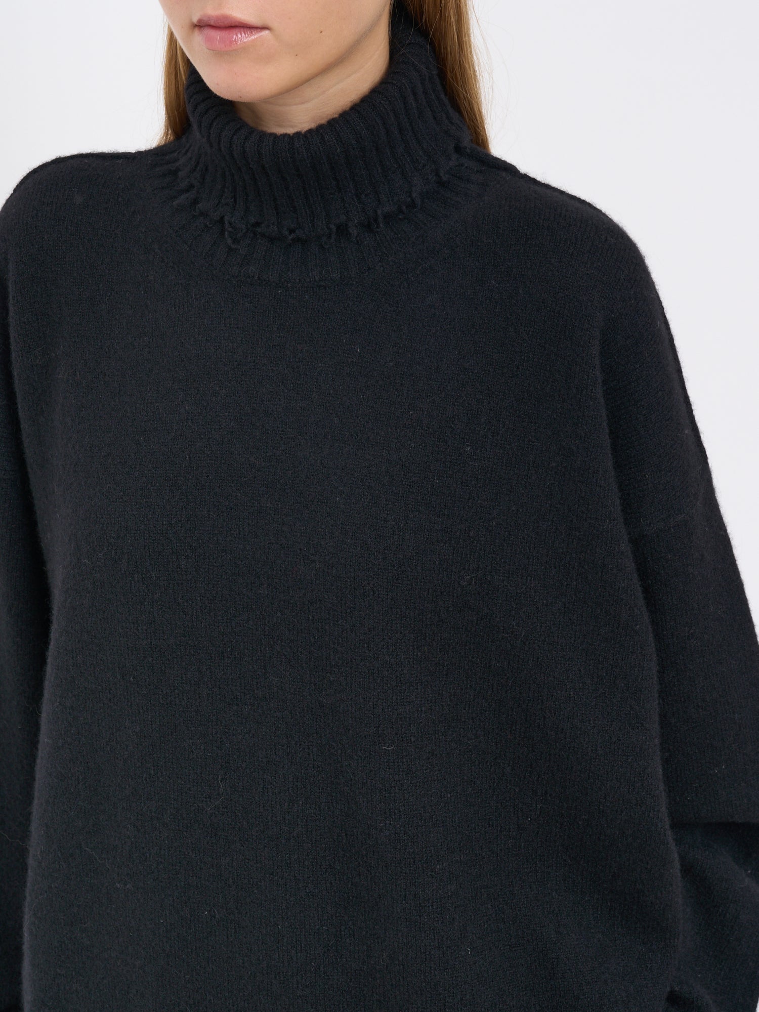 UMA WANG Women's Cashmere Turtleneck Sweater with High Collar - Size S