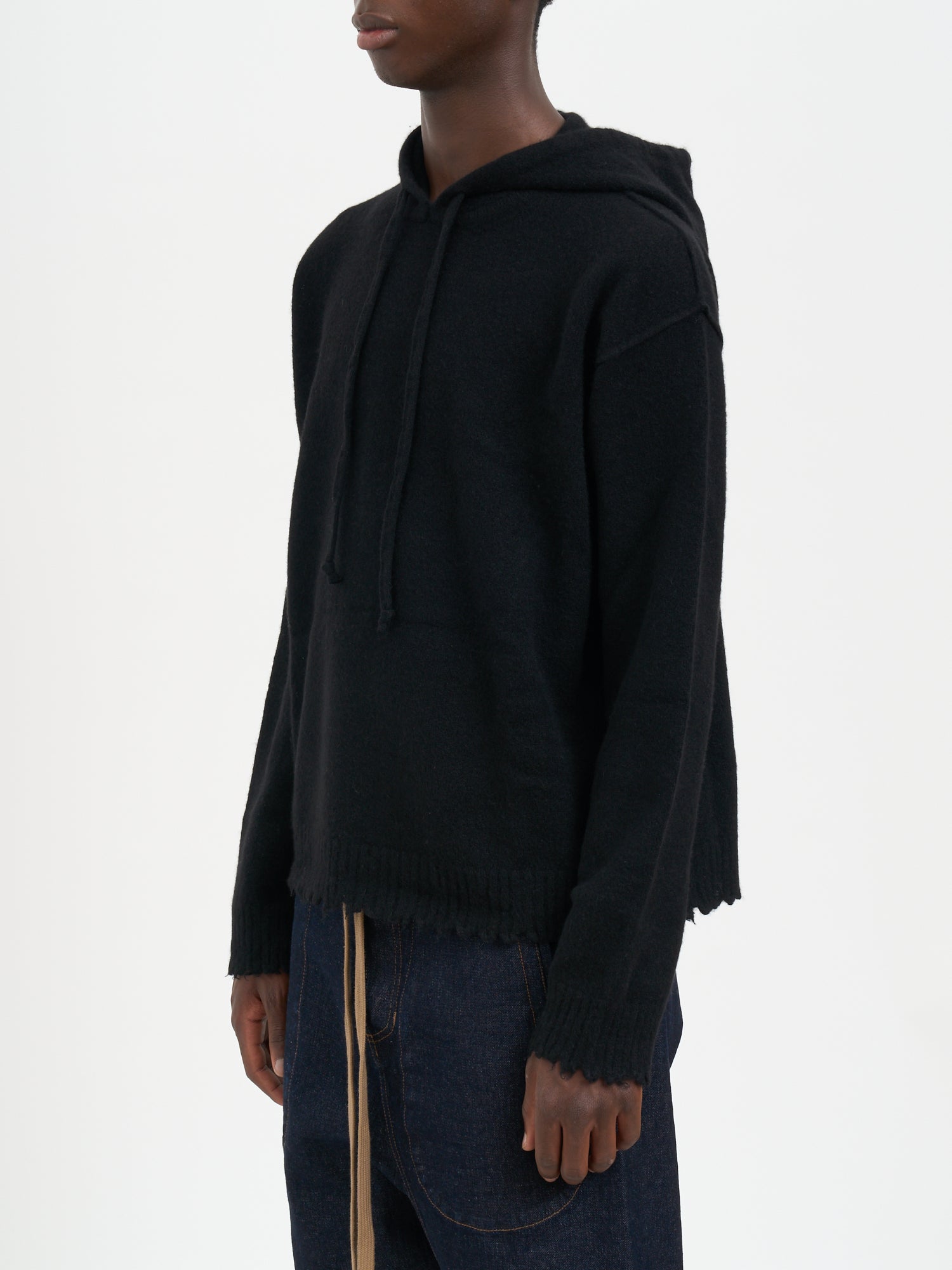 UMA WANG Men's Hooded Sweater with Drawstring - Size Medium
