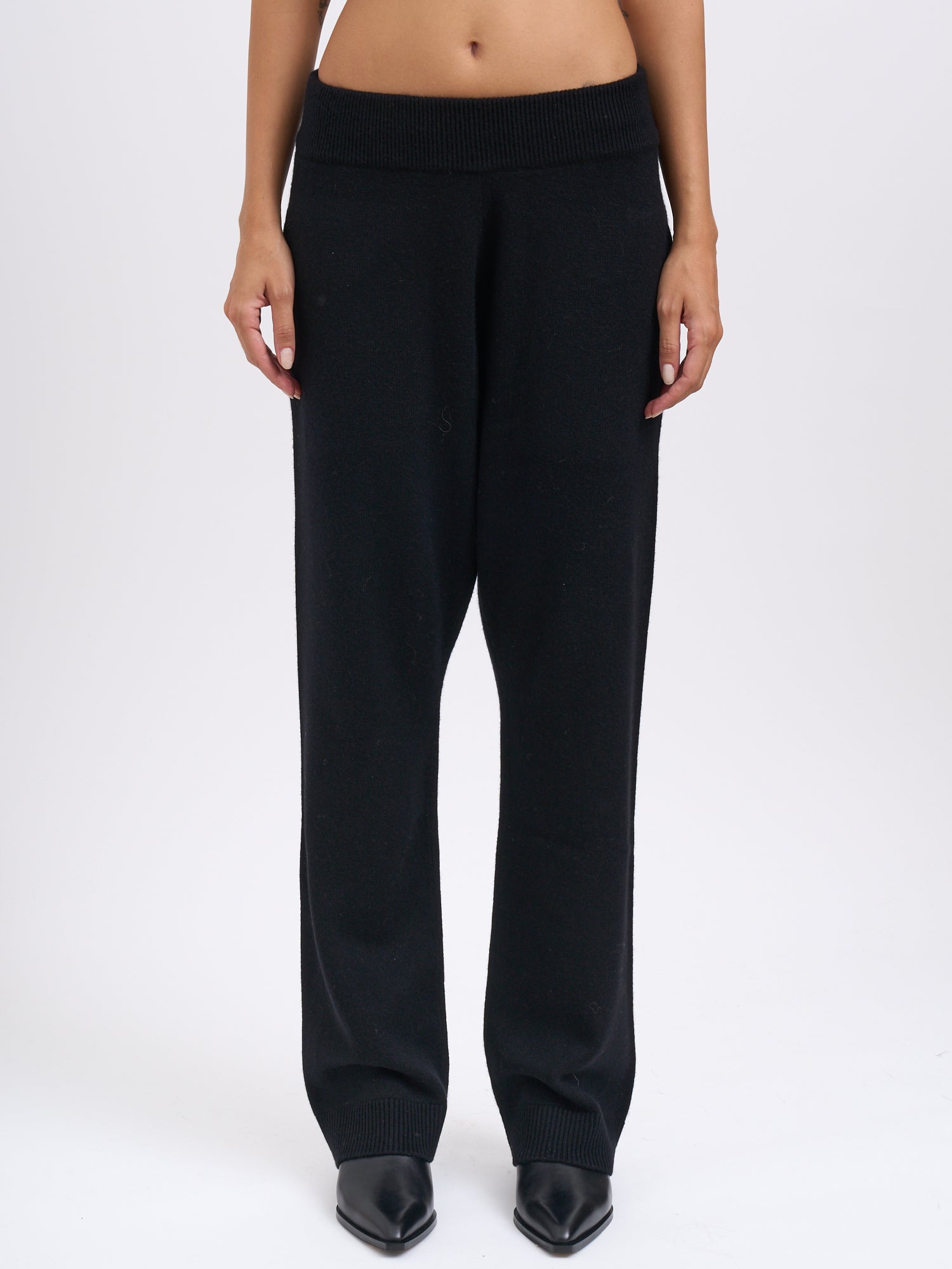 ENTIRE STUDIOS Cashmere Blend Knit Trousers with Drawstring Waist - XS/S